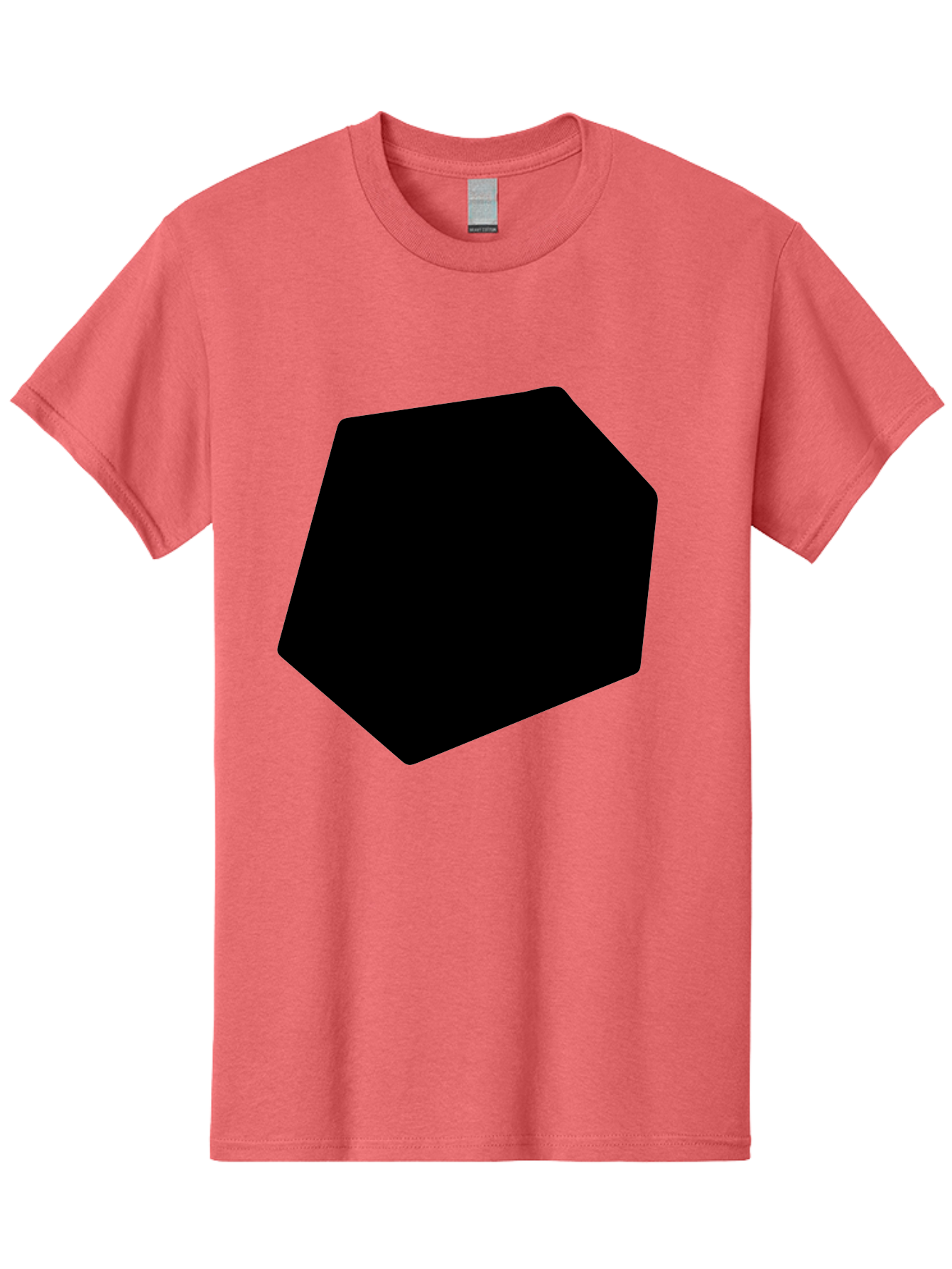 Black-Pentagon Men'S Graphic Tee, 100% Cotton, Comfortable Casual Summer Wear, Machine Washable, Black Heptagon, Geometric Shape, Abstract Design, Minimalist Art, Seven-Sided Polygon, Bold Graphics, Modern Simplicity -  Aaa389 13