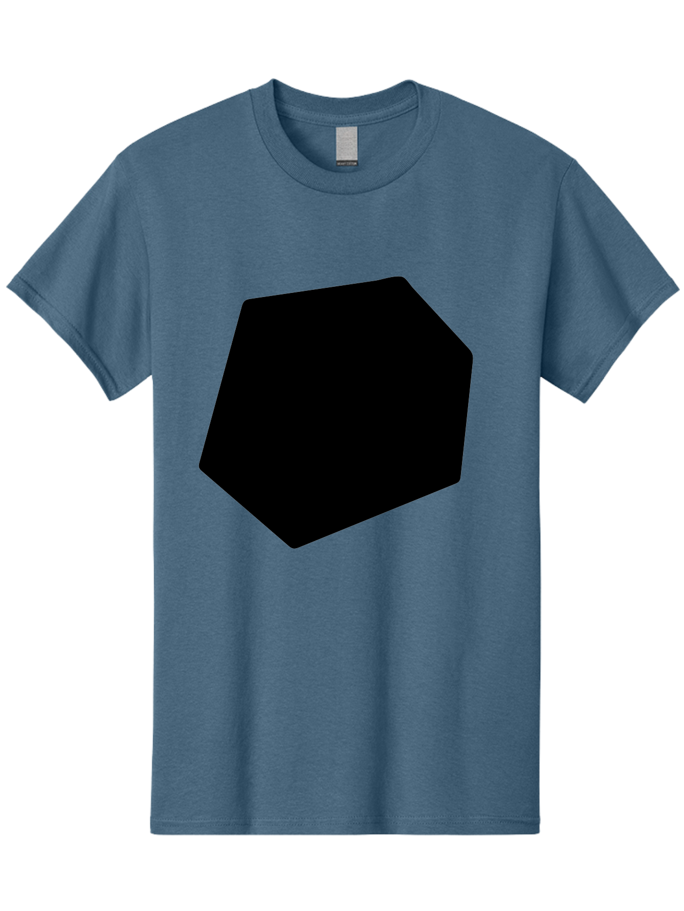 Black-Pentagon Men'S Graphic Tee, 100% Cotton, Comfortable Casual Summer Wear, Machine Washable, Black Heptagon, Geometric Shape, Abstract Design, Minimalist Art, Seven-Sided Polygon, Bold Graphics, Modern Simplicity -  Aaa389 11