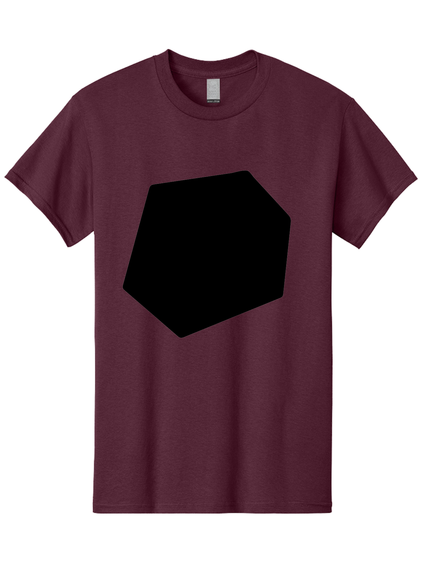 Black-Pentagon Men'S Graphic Tee, 100% Cotton, Comfortable Casual Summer Wear, Machine Washable, Black Heptagon, Geometric Shape, Abstract Design, Minimalist Art, Seven-Sided Polygon, Bold Graphics, Modern Simplicity -  Aaa389 17