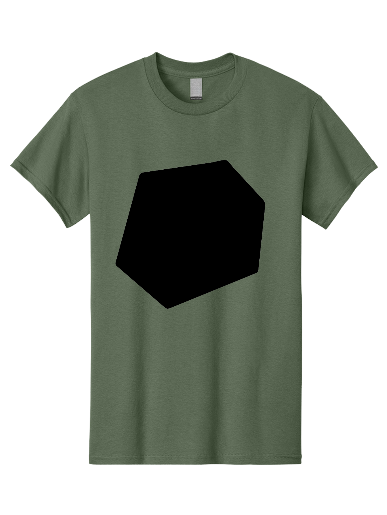 Black-Pentagon Men'S Graphic Tee, 100% Cotton, Comfortable Casual Summer Wear, Machine Washable, Black Heptagon, Geometric Shape, Abstract Design, Minimalist Art, Seven-Sided Polygon, Bold Graphics, Modern Simplicity -  Aaa389 29
