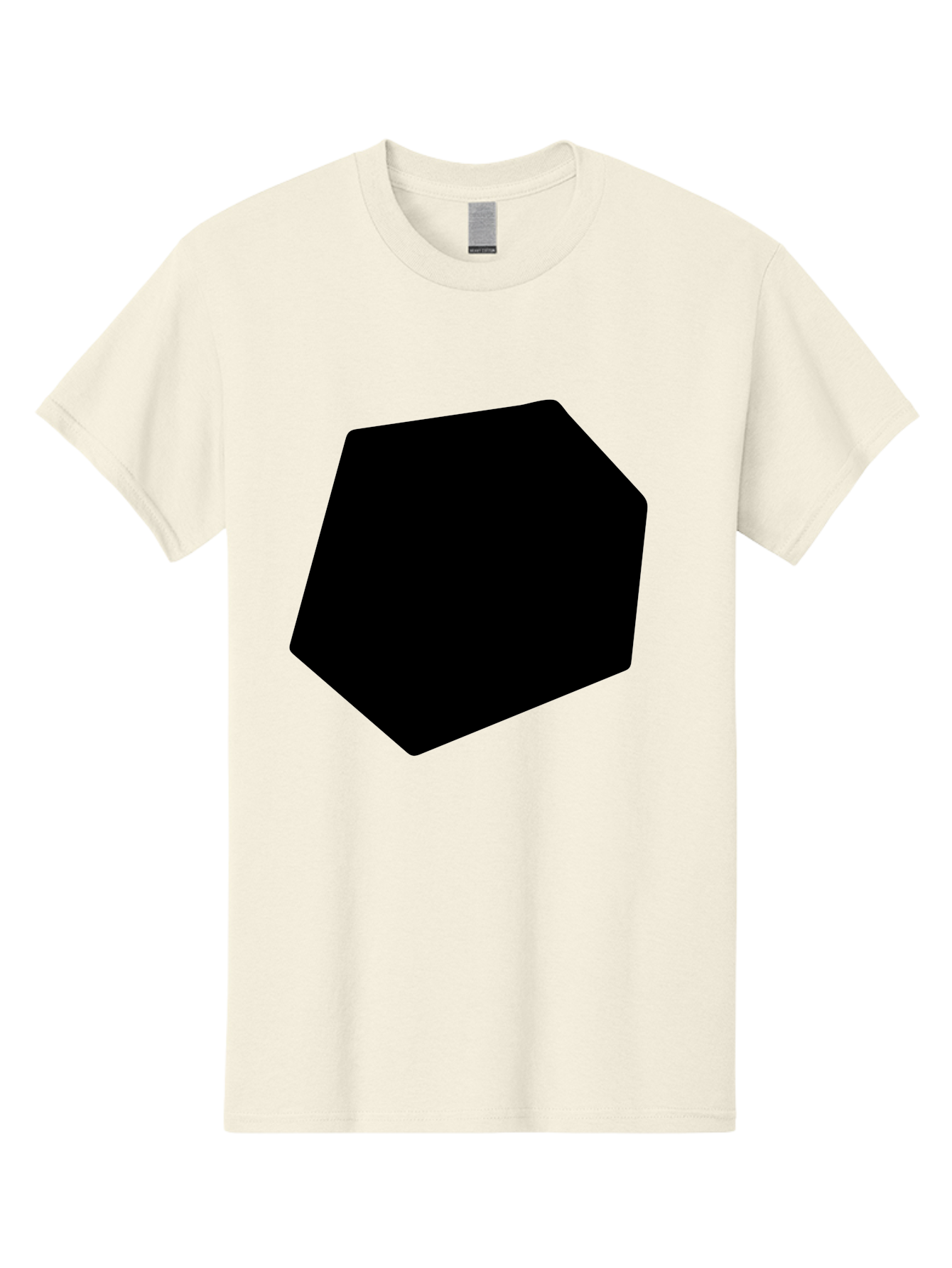 Black-Pentagon Men'S Graphic Tee, 100% Cotton, Comfortable Casual Summer Wear, Machine Washable, Black Heptagon, Geometric Shape, Abstract Design, Minimalist Art, Seven-Sided Polygon, Bold Graphics, Modern Simplicity -  Aaa389 7