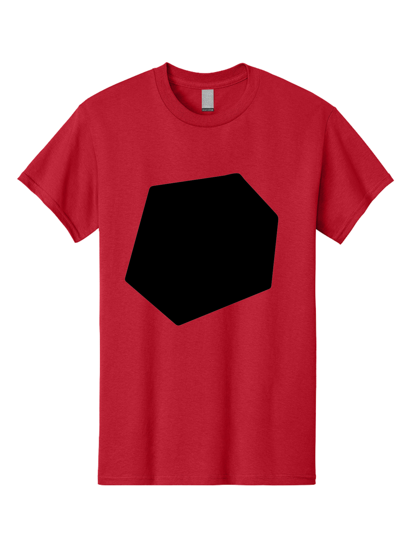 Black-Pentagon Men'S Graphic Tee, 100% Cotton, Comfortable Casual Summer Wear, Machine Washable, Black Heptagon, Geometric Shape, Abstract Design, Minimalist Art, Seven-Sided Polygon, Bold Graphics, Modern Simplicity -  Aaa389 3
