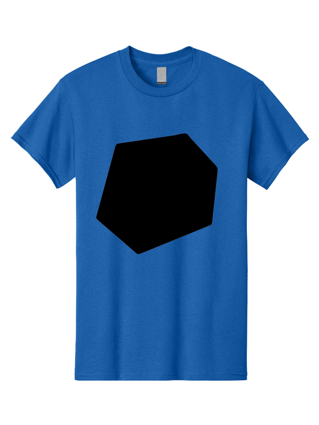 Black-Pentagon Men'S Graphic Tee, 100% Cotton, Comfortable Casual Summer Wear, Machine Washable, Black Heptagon, Geometric Shape, Abstract Design, Minimalist Art, Seven-Sided Polygon, Bold Graphics, Modern Simplicity -  Aaa389 23