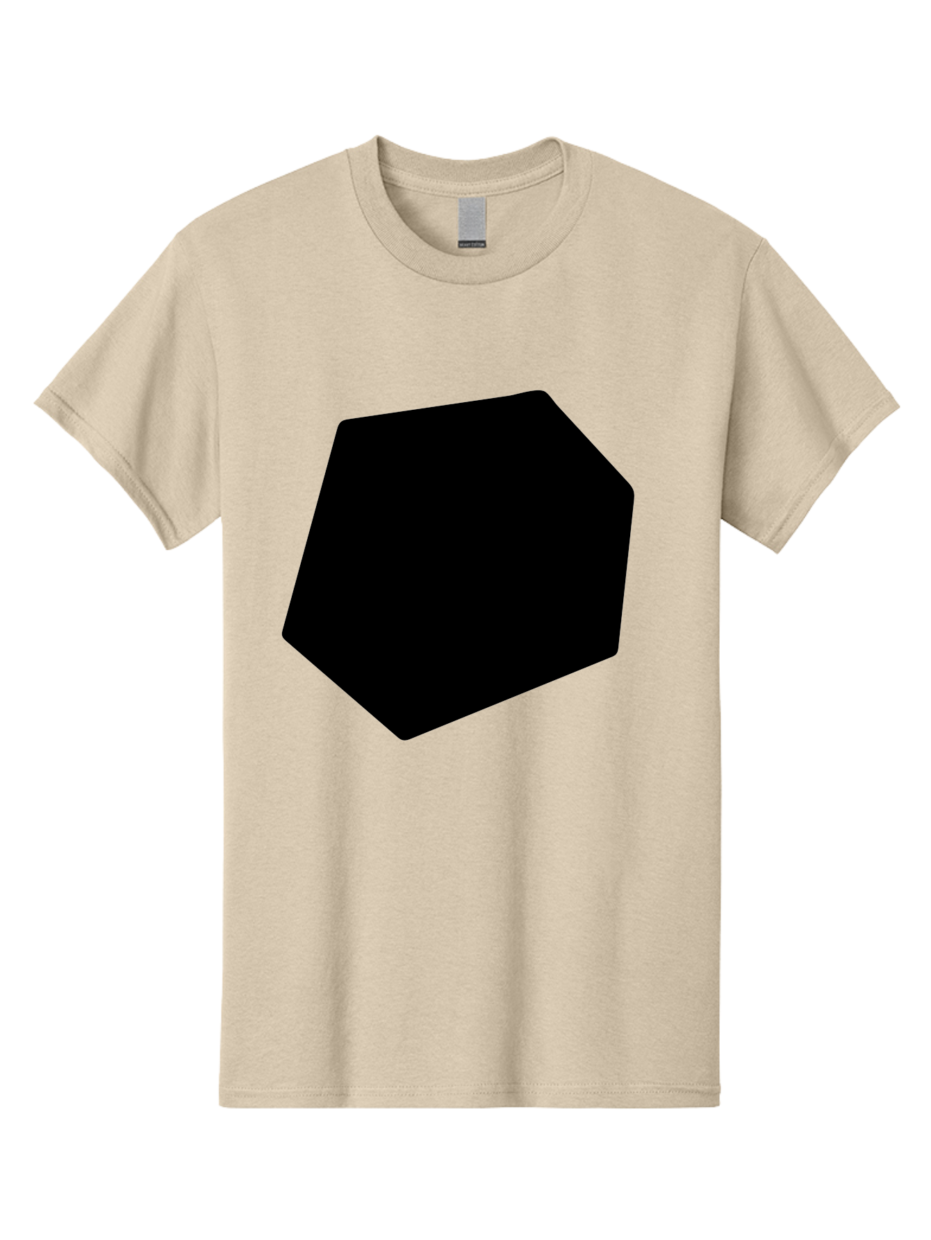 Black-Pentagon Men'S Graphic Tee, 100% Cotton, Comfortable Casual Summer Wear, Machine Washable, Black Heptagon, Geometric Shape, Abstract Design, Minimalist Art, Seven-Sided Polygon, Bold Graphics, Modern Simplicity -  Aaa389 15
