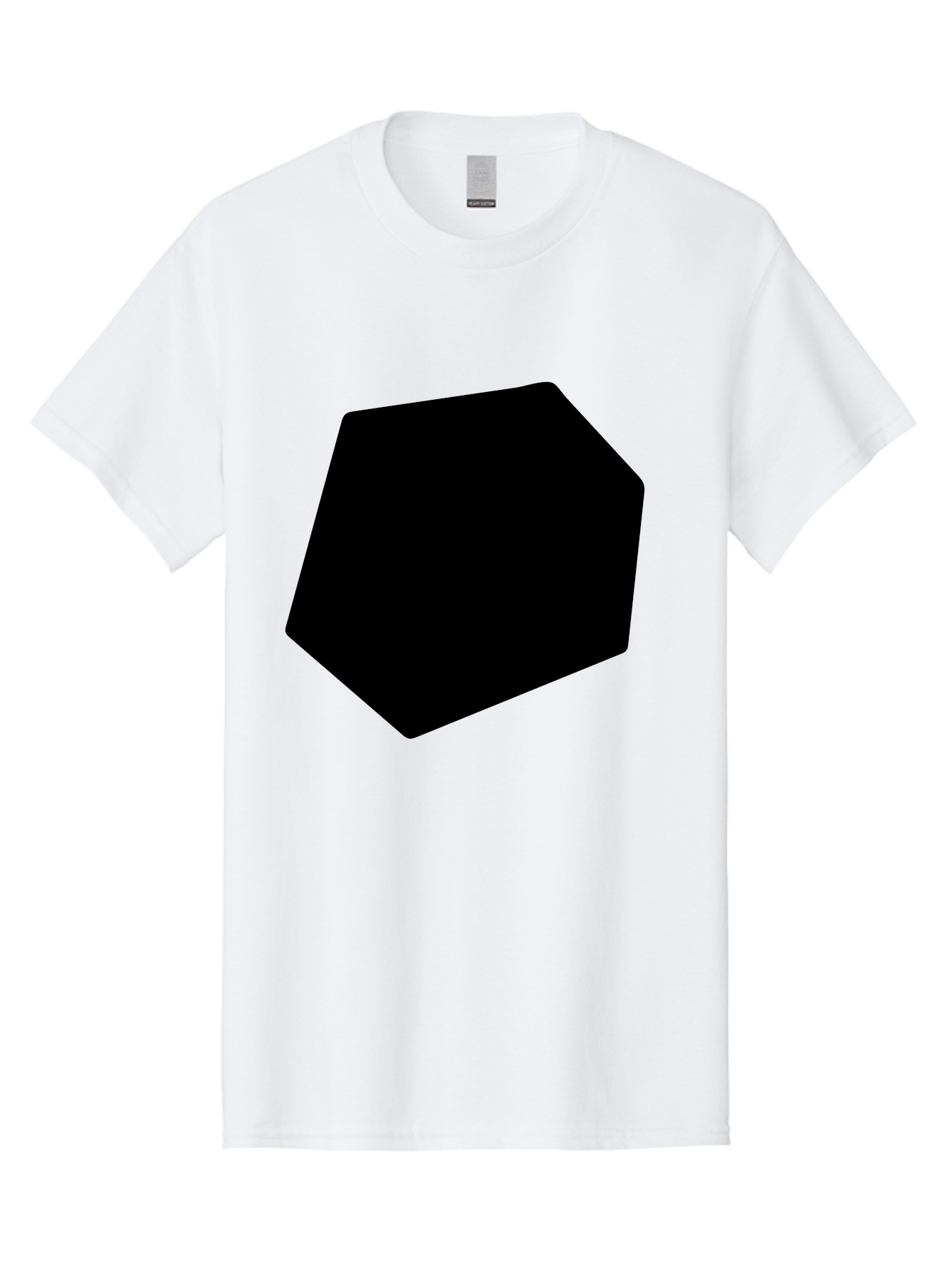 Black-Pentagon Men'S Graphic Tee, 100% Cotton, Comfortable Casual Summer Wear, Machine Washable, Black Heptagon, Geometric Shape, Abstract Design, Minimalist Art, Seven-Sided Polygon, Bold Graphics, Modern Simplicity -  Aaa389 21
