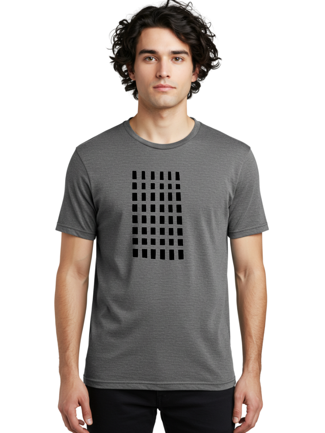 Black-Rectangles Men'S Graphic Tee, 100% Cotton, Comfortable Casual Summer Wear, Machine Washable, Grid Of Black Rectangles, Geometric Pattern, Bold Design, Simple Shapes, Modern Art, Graphic Design Elements -  Aaa390 16