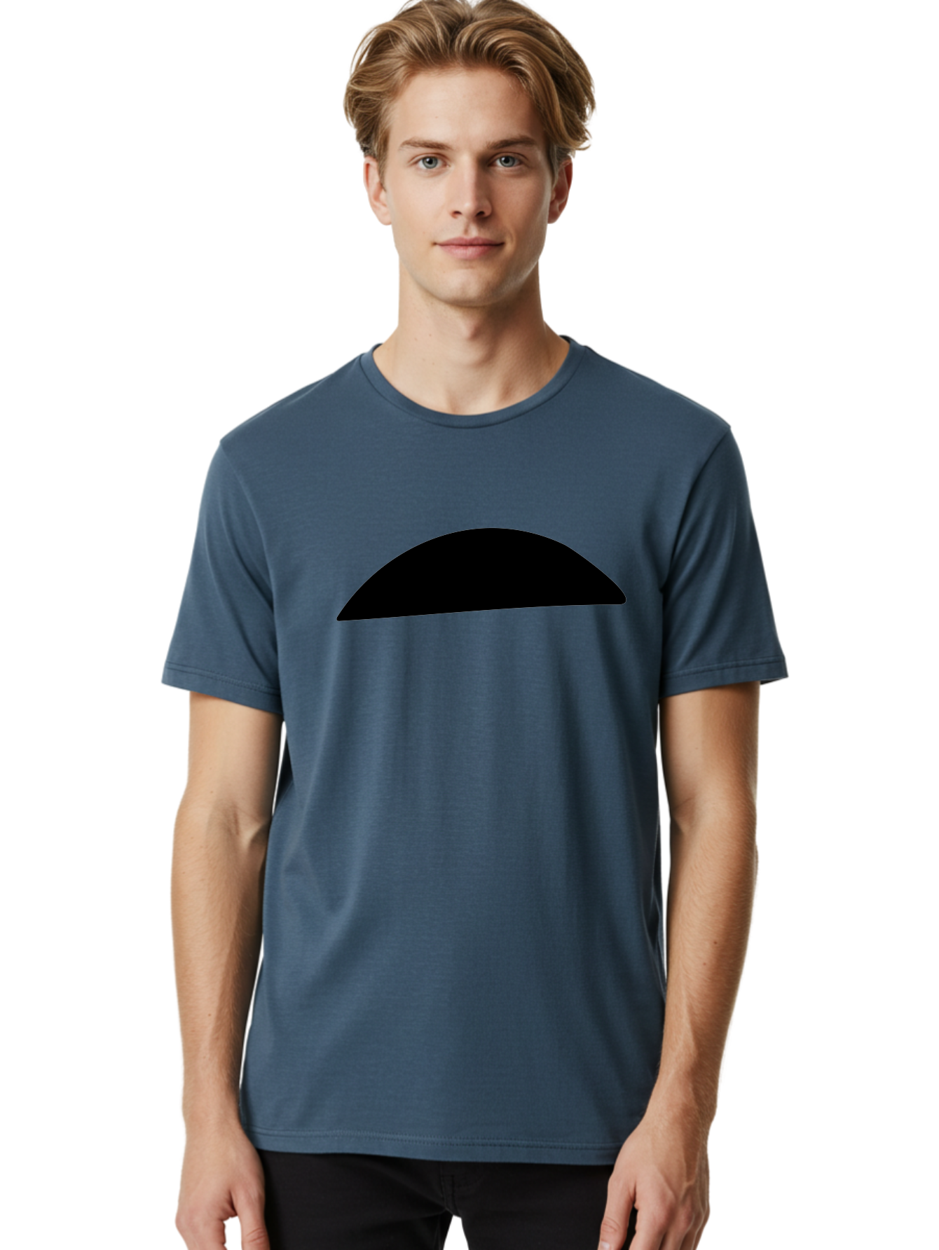 Black-Semicircle Men'S Graphic Tee, 100% Cotton, Comfortable Casual Summer Wear, Machine Washable, Black Semicircle Shape, Minimalist Design, Simple Graphic, Abstract Shape, Modern Art, Geometric Figure -  Aaa392 6