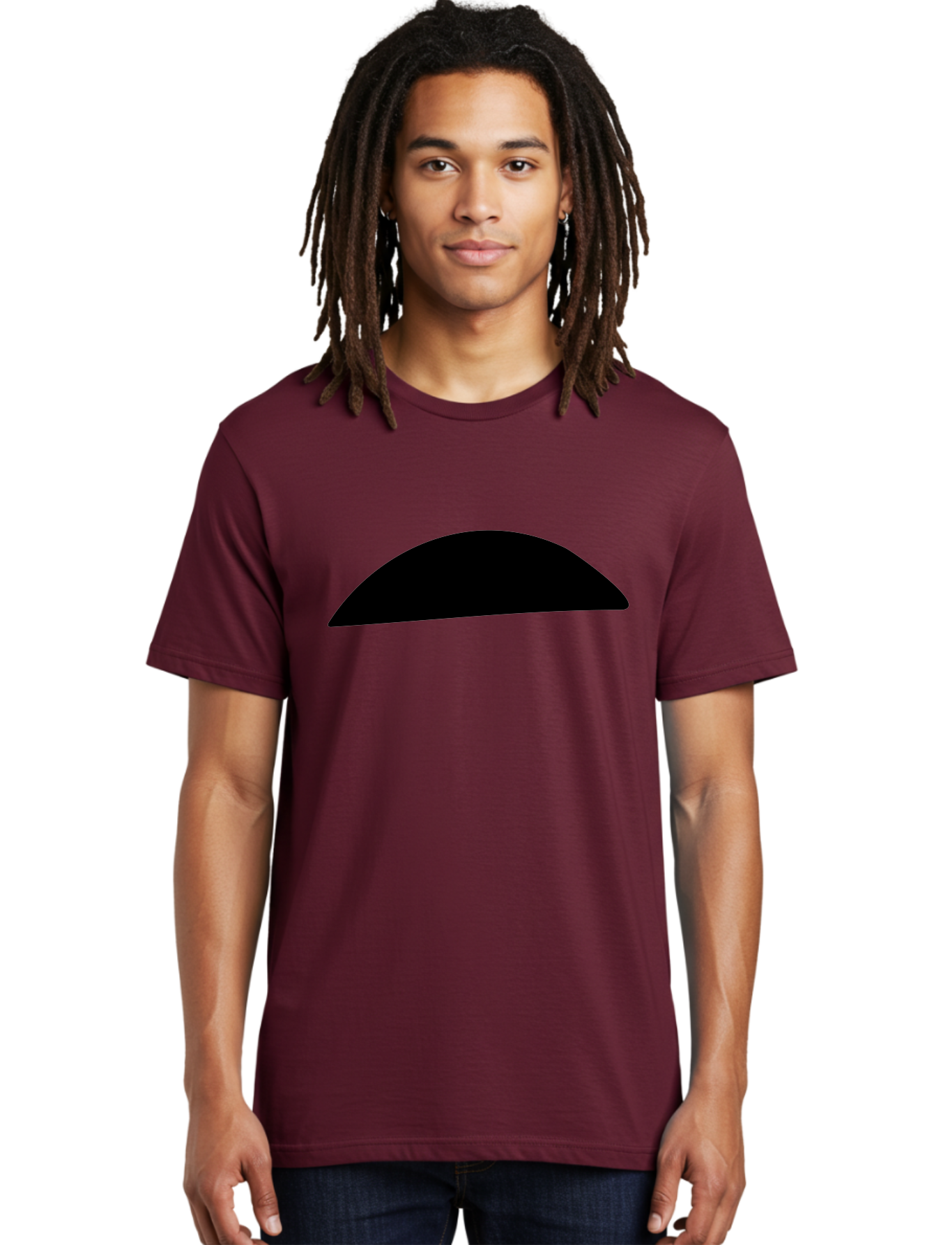 Black-Semicircle Men'S Graphic Tee, 100% Cotton, Comfortable Casual Summer Wear, Machine Washable, Black Semicircle Shape, Minimalist Design, Simple Graphic, Abstract Shape, Modern Art, Geometric Figure -  Aaa392 20