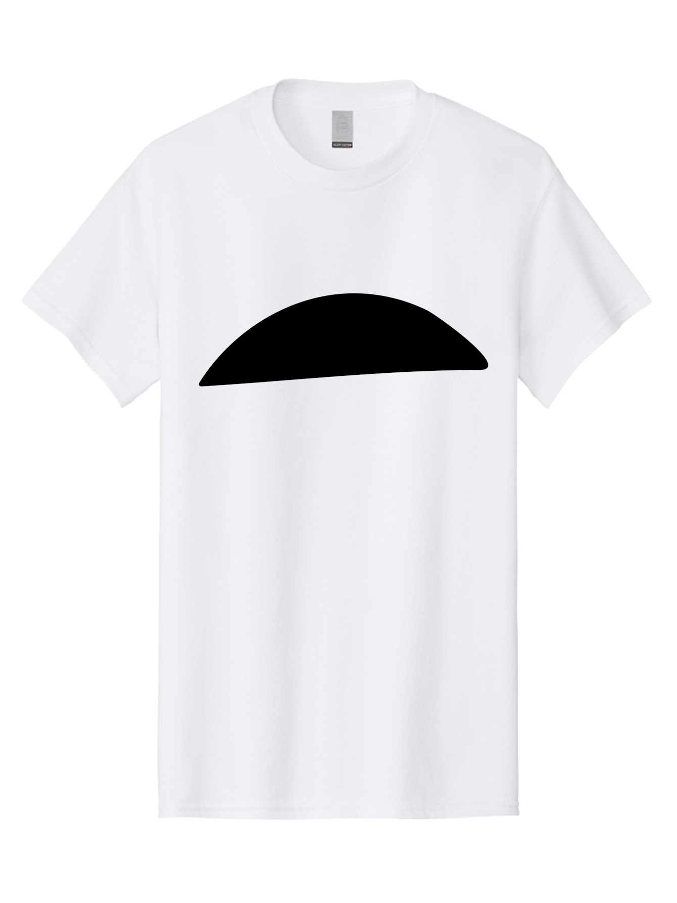 Black-Semicircle Men'S Graphic Tee, 100% Cotton, Comfortable Casual Summer Wear, Machine Washable, Black Semicircle Shape, Minimalist Design, Simple Graphic, Abstract Shape, Modern Art, Geometric Figure -  Aaa392 23