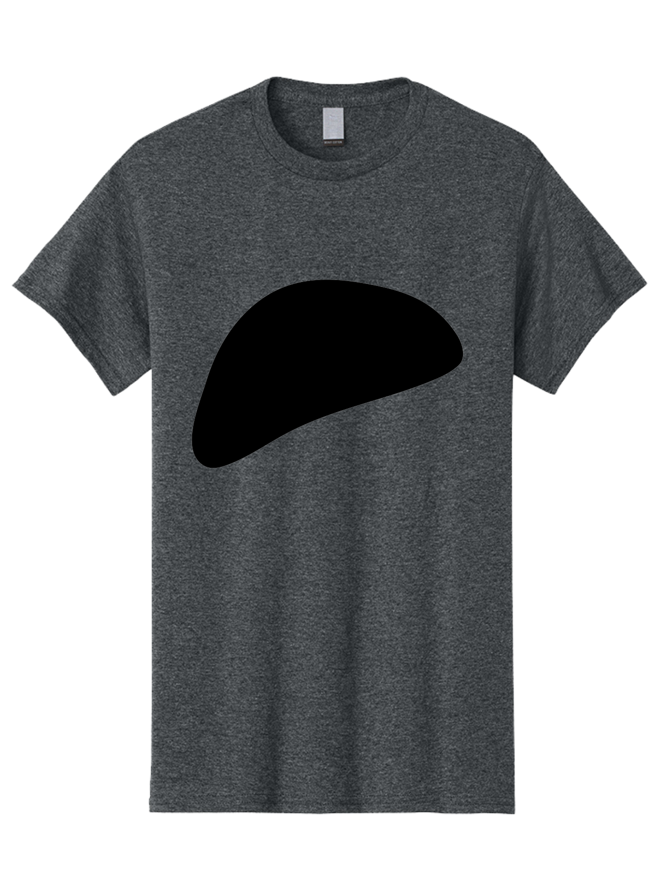 Black-Shape Men'S Graphic Tee, 100% Cotton, Comfortable Casual Summer Wear, Machine Washable, Abstract Black Shape, Minimalist Design, Simple Graphics, Modern Art, Sleek Silhouette, Abstract Shapes -  Aaa393 3