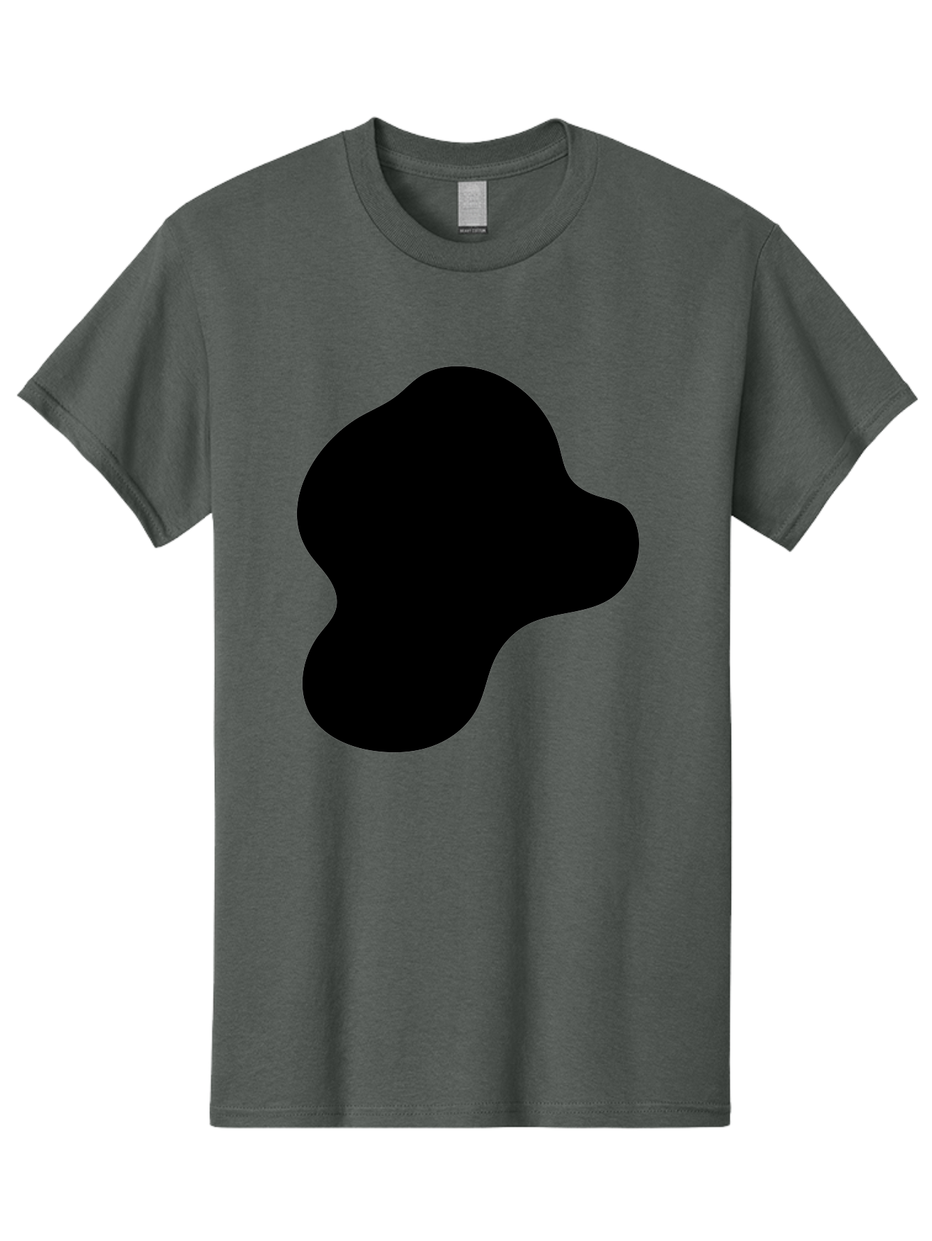 Black-Silhouette Men'S Graphic Tee, 100% Cotton, Comfortable Casual Summer Wear, Machine Washable, Black Blob Shape, Abstract Design, Minimalist Art, Modern Graphic, Simple Silhouette, Abstract Form -  Aaa395 3