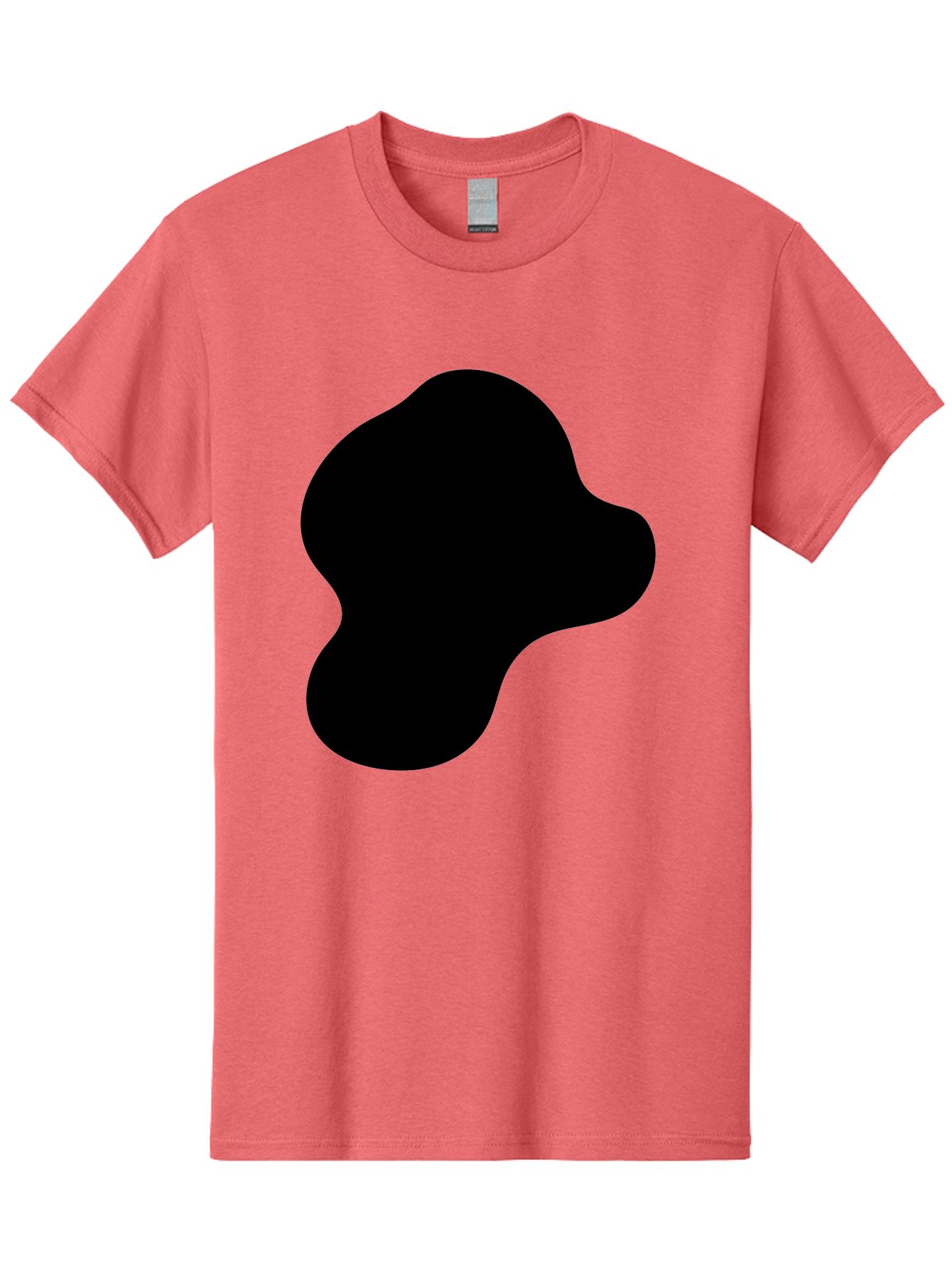 Black-Silhouette Men'S Graphic Tee, 100% Cotton, Comfortable Casual Summer Wear, Machine Washable, Black Blob Shape, Abstract Design, Minimalist Art, Modern Graphic, Simple Silhouette, Abstract Form -  Aaa395 7