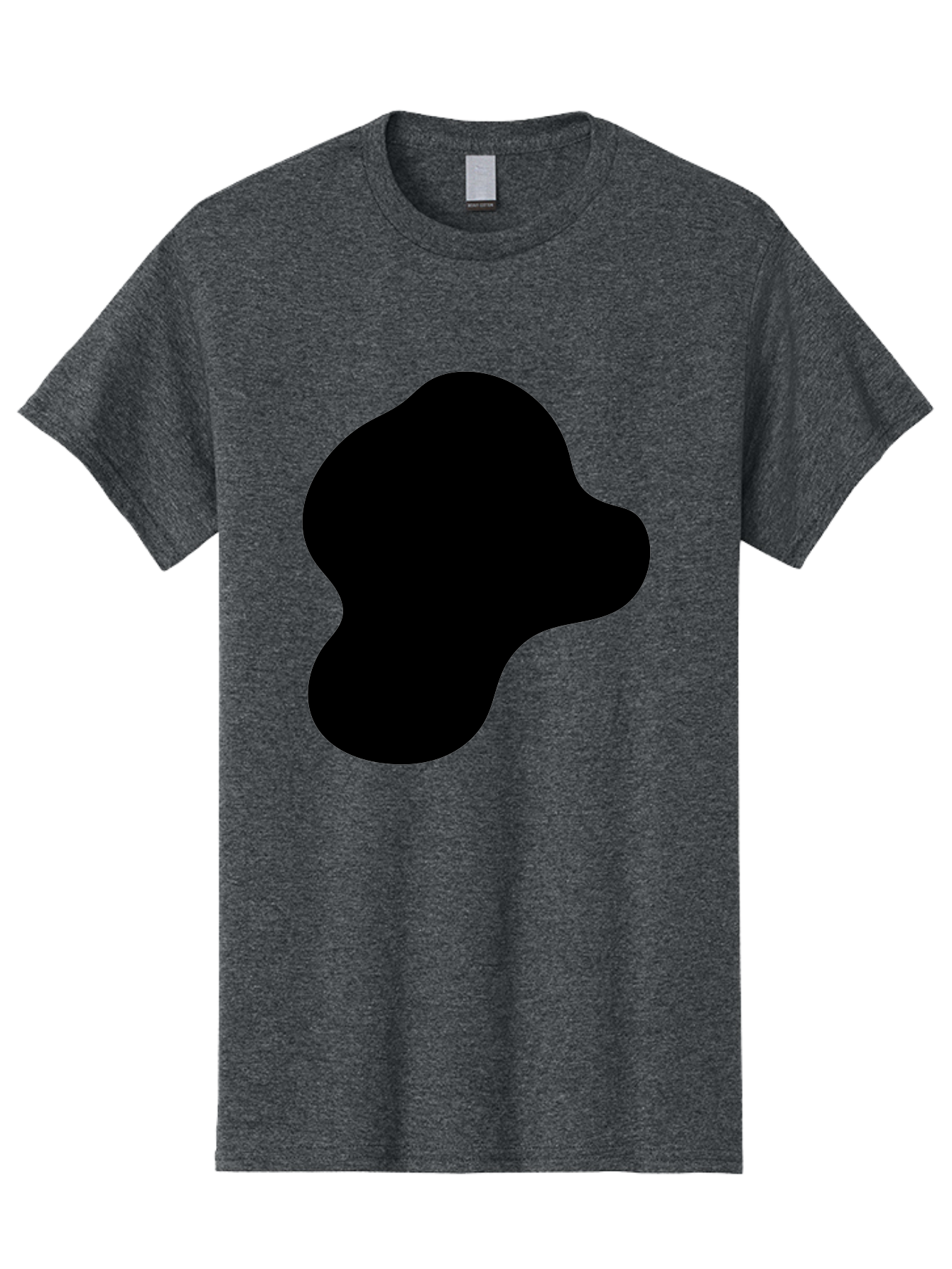 Black-Silhouette Men'S Graphic Tee, 100% Cotton, Comfortable Casual Summer Wear, Machine Washable, Black Blob Shape, Abstract Design, Minimalist Art, Modern Graphic, Simple Silhouette, Abstract Form -  Aaa395 21