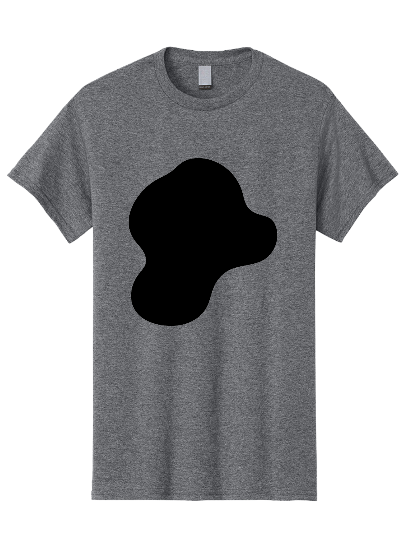 Black-Silhouette Men'S Graphic Tee, 100% Cotton, Comfortable Casual Summer Wear, Machine Washable, Black Blob Shape, Abstract Design, Minimalist Art, Modern Graphic, Simple Silhouette, Abstract Form -  Aaa395 23