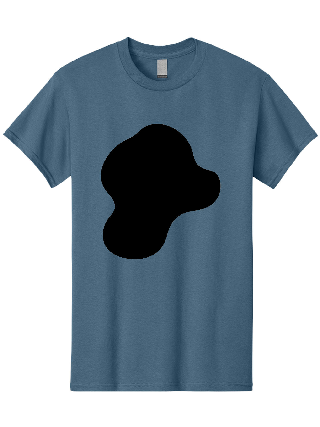 Black-Silhouette Men'S Graphic Tee, 100% Cotton, Comfortable Casual Summer Wear, Machine Washable, Black Blob Shape, Abstract Design, Minimalist Art, Modern Graphic, Simple Silhouette, Abstract Form -  Aaa395 19