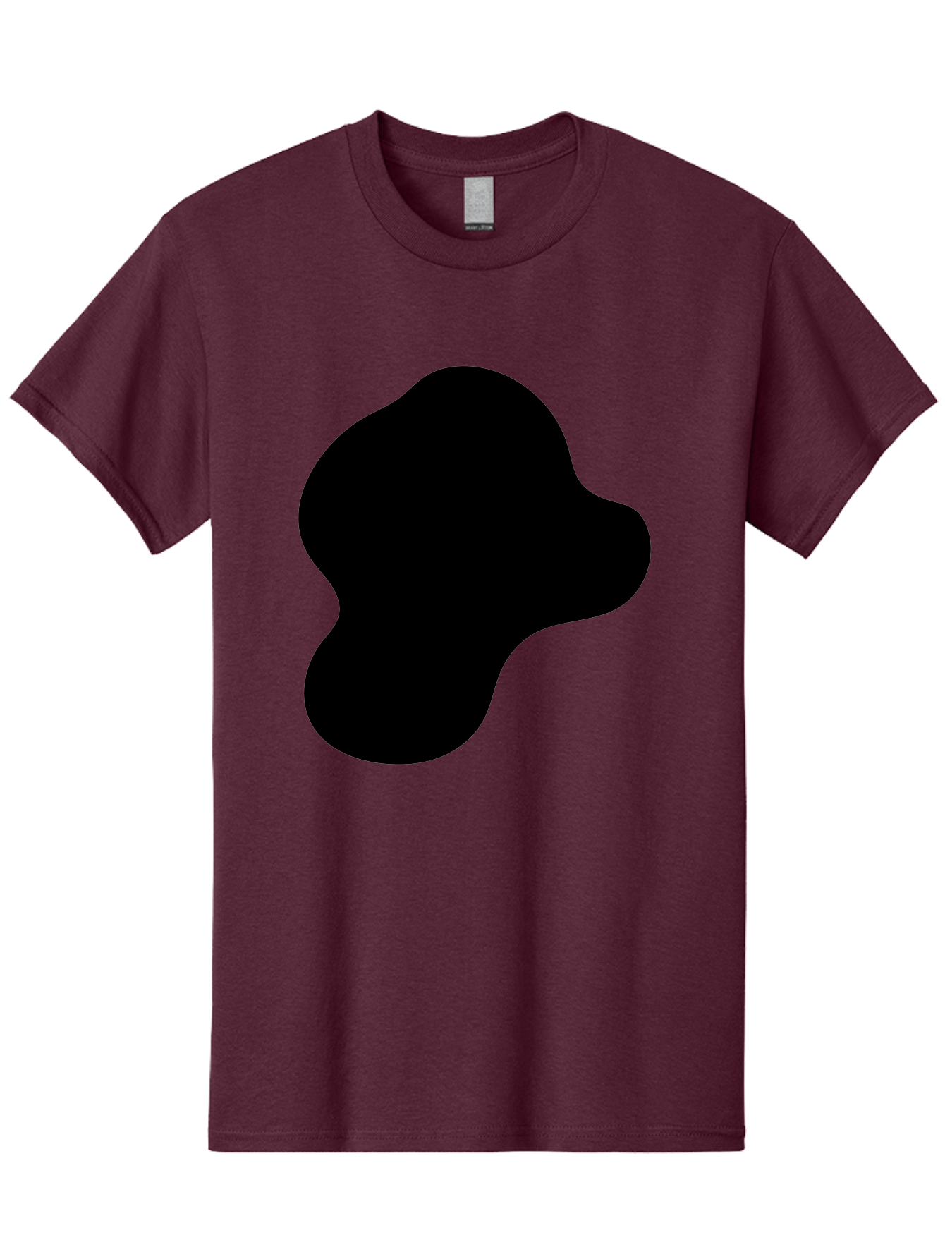 Black-Silhouette Men'S Graphic Tee, 100% Cotton, Comfortable Casual Summer Wear, Machine Washable, Black Blob Shape, Abstract Design, Minimalist Art, Modern Graphic, Simple Silhouette, Abstract Form -  Aaa395 25