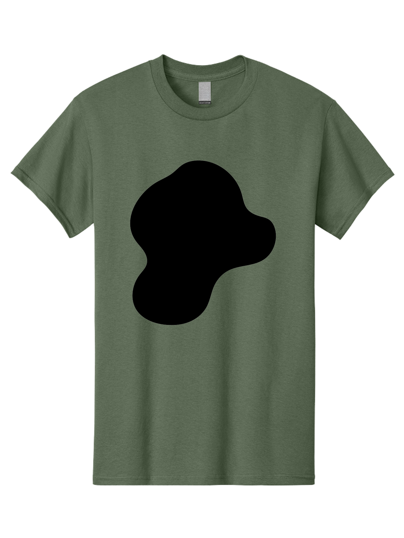 Black-Silhouette Men'S Graphic Tee, 100% Cotton, Comfortable Casual Summer Wear, Machine Washable, Black Blob Shape, Abstract Design, Minimalist Art, Modern Graphic, Simple Silhouette, Abstract Form -  Aaa395 15