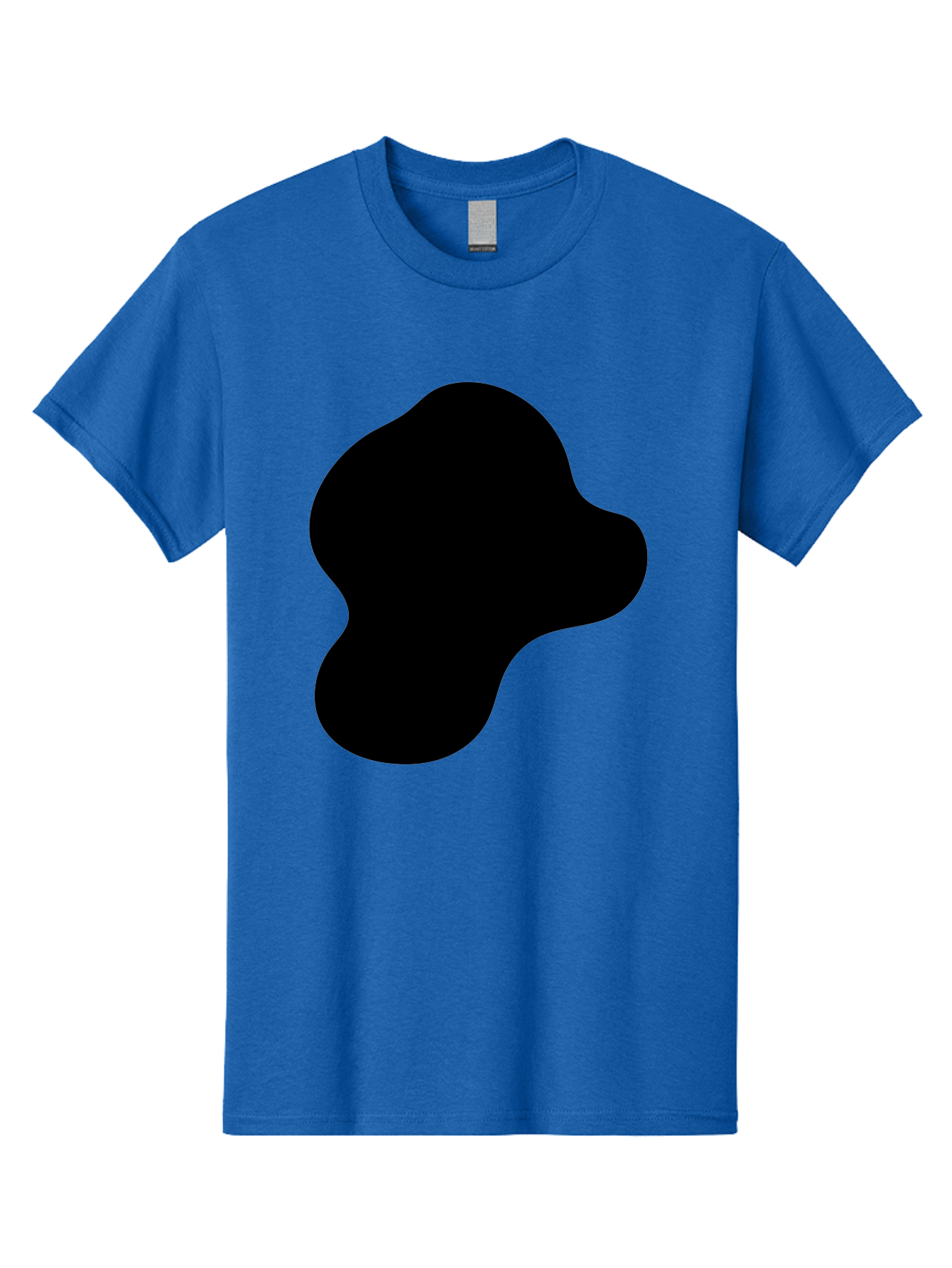 Black-Silhouette Men'S Graphic Tee, 100% Cotton, Comfortable Casual Summer Wear, Machine Washable, Black Blob Shape, Abstract Design, Minimalist Art, Modern Graphic, Simple Silhouette, Abstract Form -  Aaa395 11