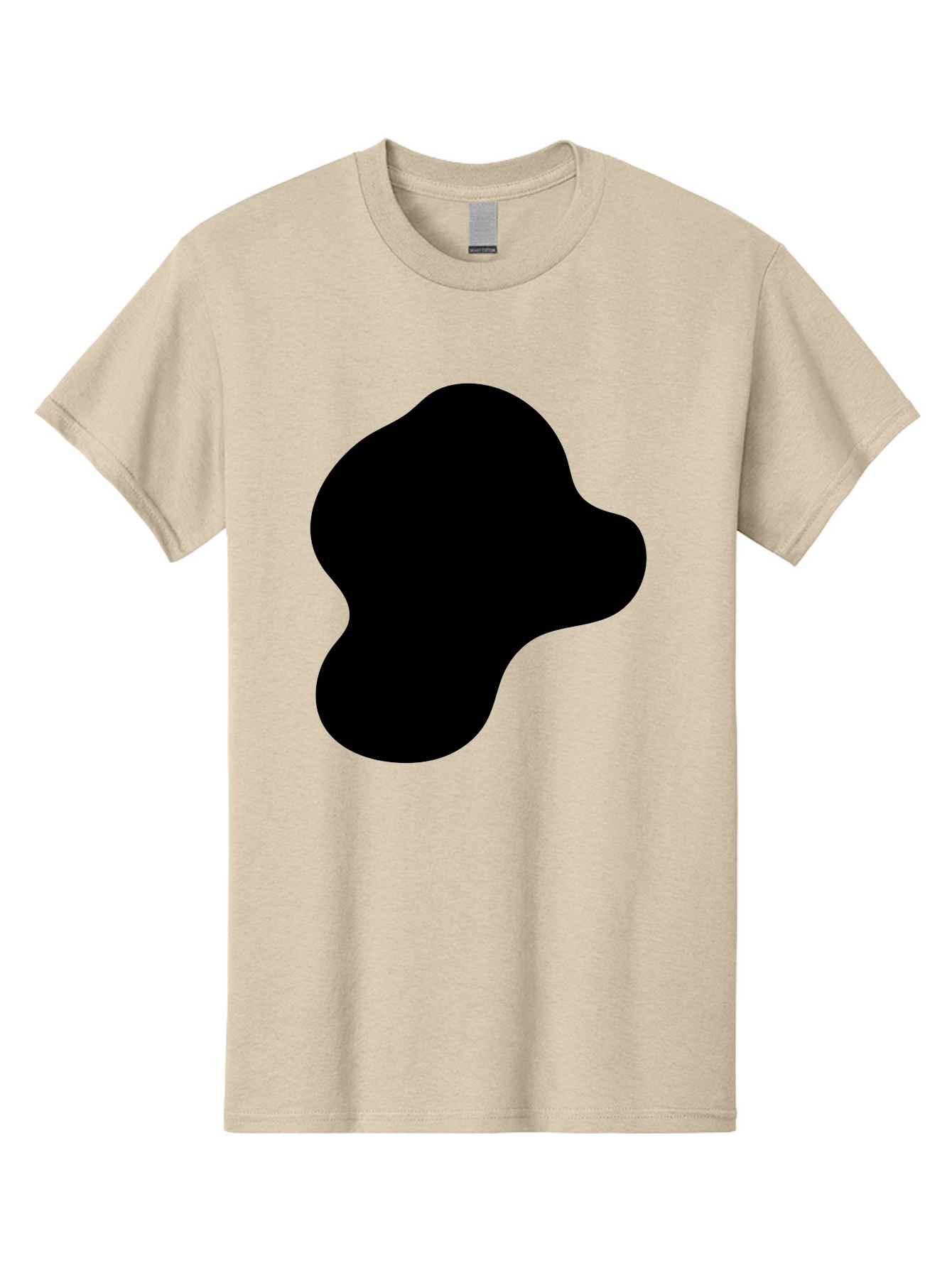 Black-Silhouette Men'S Graphic Tee, 100% Cotton, Comfortable Casual Summer Wear, Machine Washable, Black Blob Shape, Abstract Design, Minimalist Art, Modern Graphic, Simple Silhouette, Abstract Form -  Aaa395 9