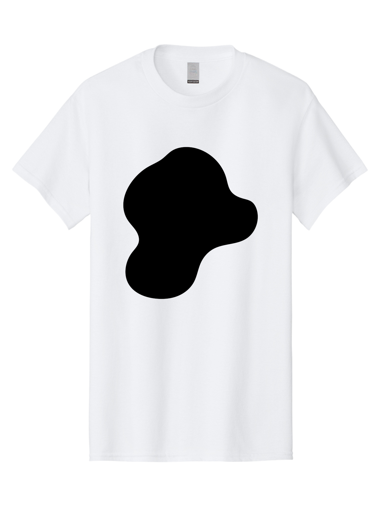 Black-Silhouette Men'S Graphic Tee, 100% Cotton, Comfortable Casual Summer Wear, Machine Washable, Black Blob Shape, Abstract Design, Minimalist Art, Modern Graphic, Simple Silhouette, Abstract Form -  Aaa395 27