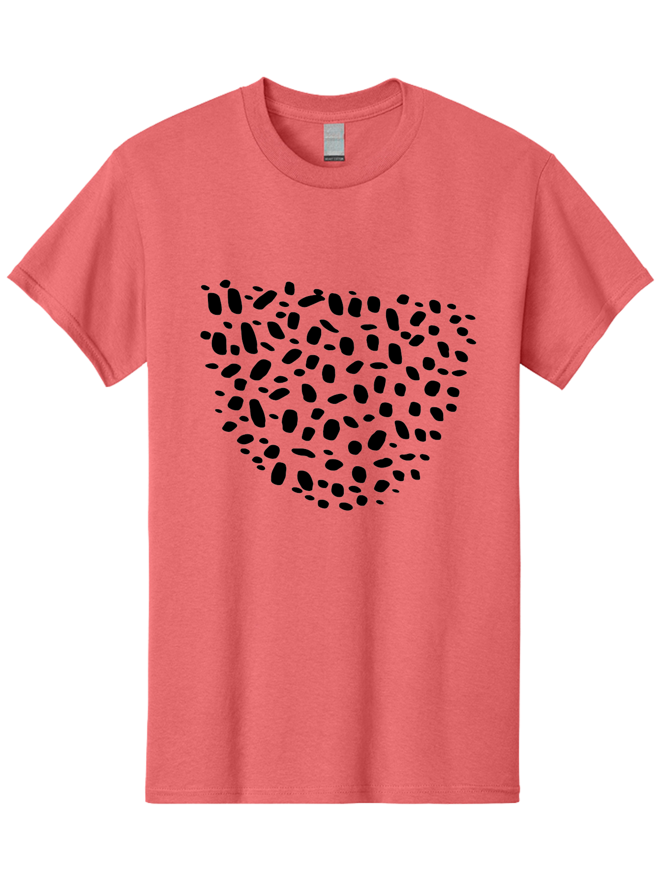 Black-Stones-Heart Men'S Graphic Tee, 100% Cotton, Comfortable Casual Summer Wear, Machine Washable, Black Stones, Heart Shape, Scattered Stones, Modern Design, Abstract Art, Symbolic Heart, Minimalist Style -  Aaa396