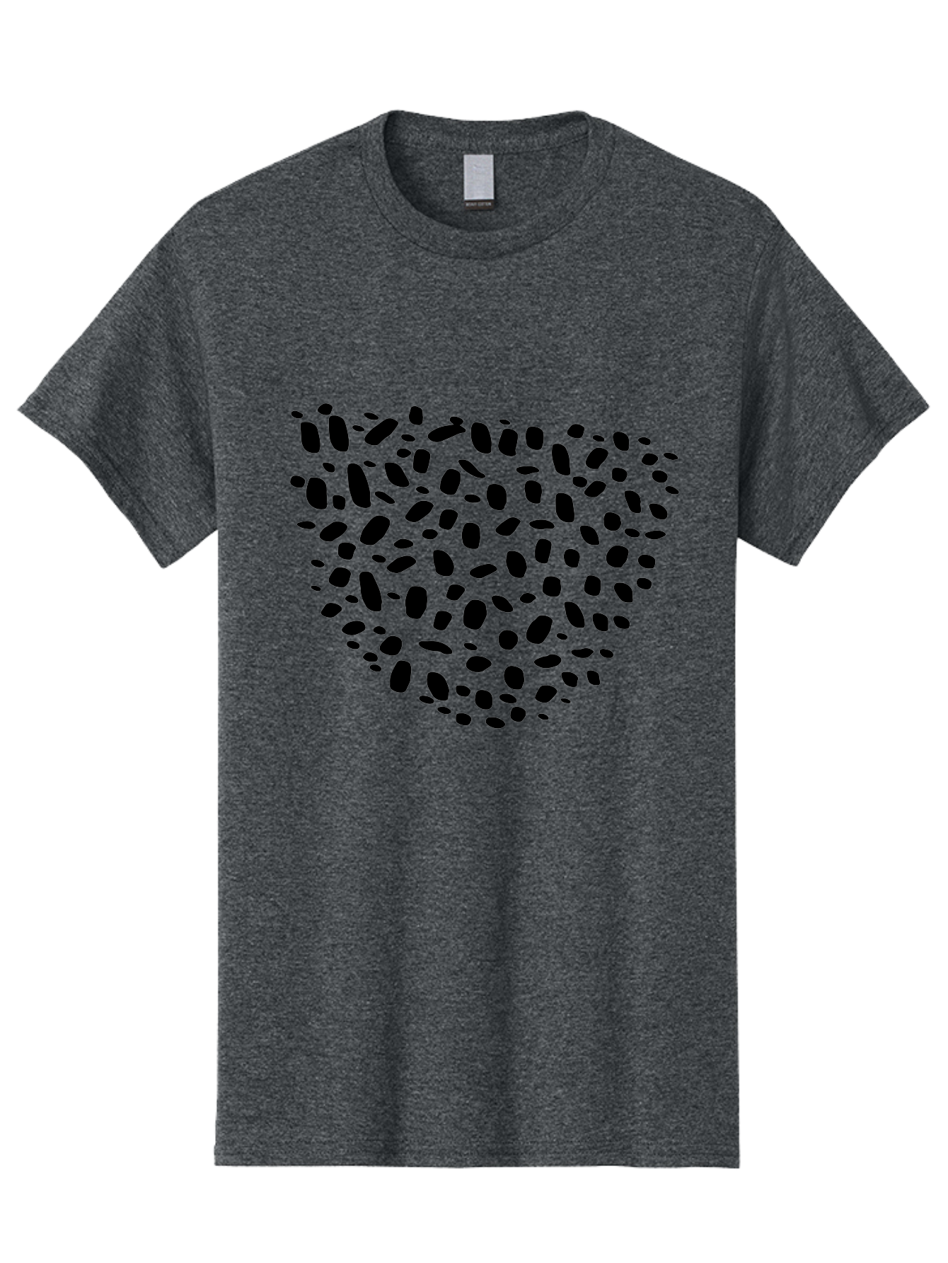 Black-Stones-Heart Men'S Graphic Tee, 100% Cotton, Comfortable Casual Summer Wear, Machine Washable, Black Stones, Heart Shape, Scattered Stones, Modern Design, Abstract Art, Symbolic Heart, Minimalist Style -  Aaa396 9