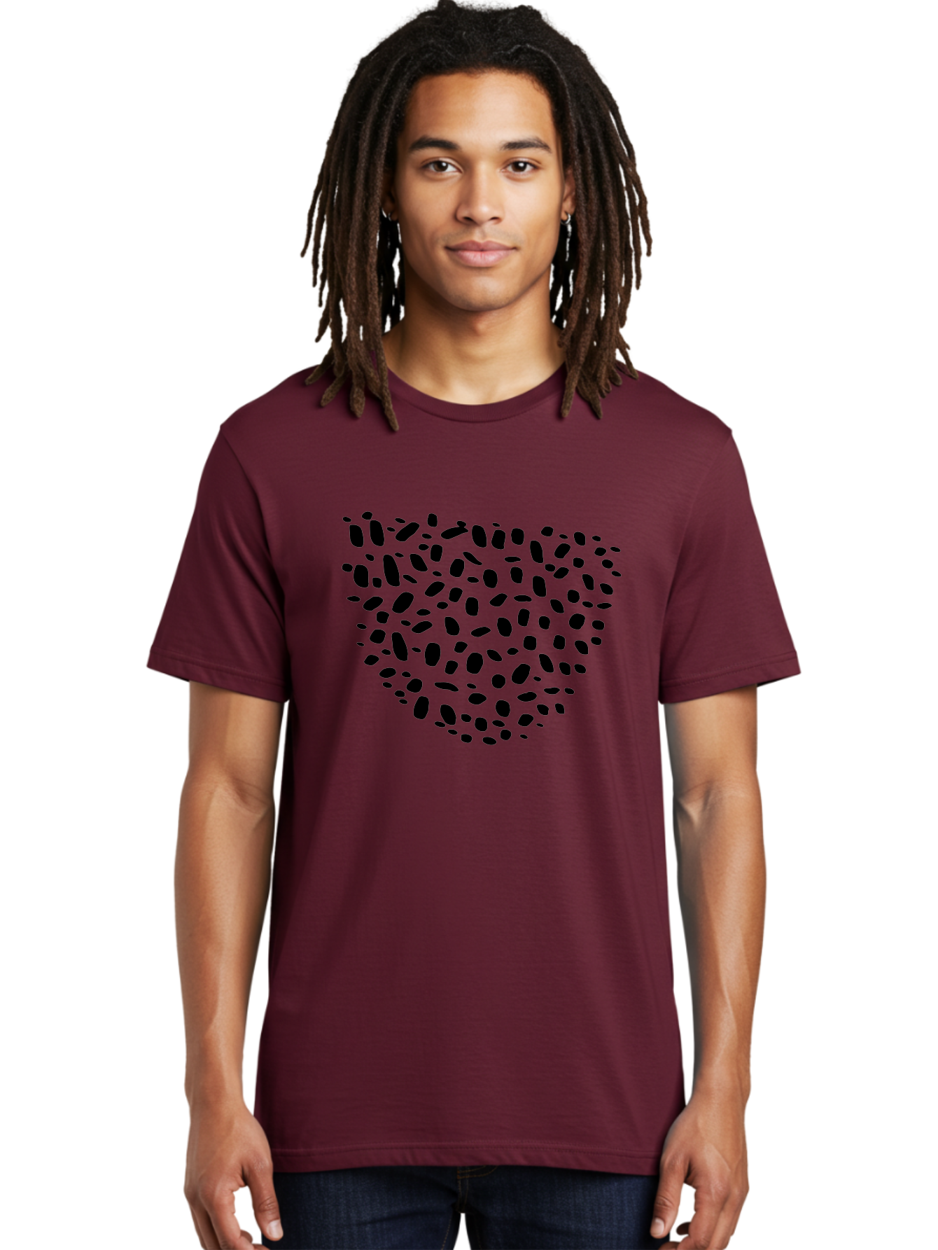 Black-Stones-Heart Men'S Graphic Tee, 100% Cotton, Comfortable Casual Summer Wear, Machine Washable, Black Stones, Heart Shape, Scattered Stones, Modern Design, Abstract Art, Symbolic Heart, Minimalist Style -  Aaa396 28