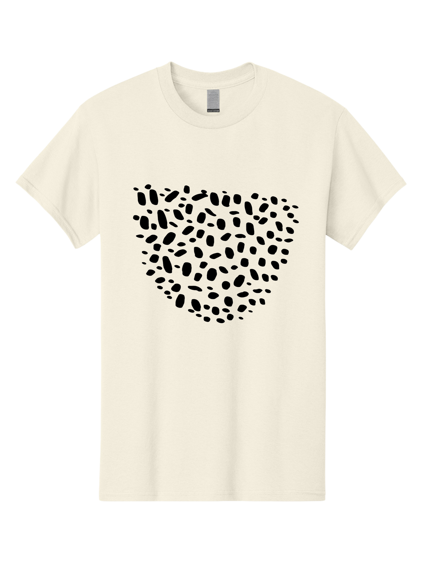 Black-Stones-Heart Men'S Graphic Tee, 100% Cotton, Comfortable Casual Summer Wear, Machine Washable, Black Stones, Heart Shape, Scattered Stones, Modern Design, Abstract Art, Symbolic Heart, Minimalist Style -  Aaa396 7