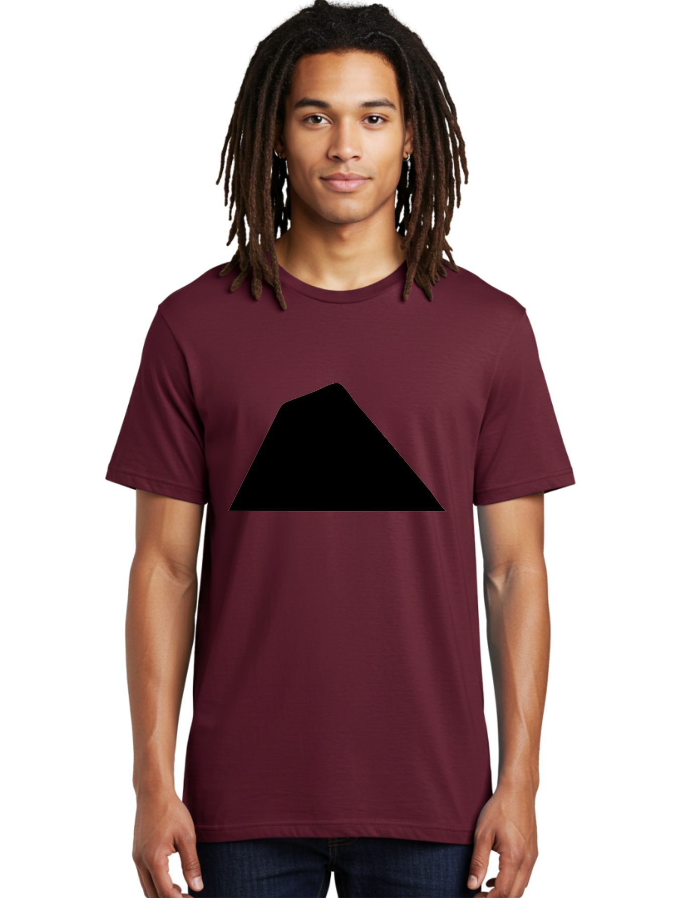 Black-Trapezoid Men'S Graphic Tee, 100% Cotton, Comfortable Casual Summer Wear, Machine Washable, Triangle Shape, Geometric Figure, Abstract Design, Simple Shape, Minimalist Art, Bold Graphic, Modern Icon, Graphic Element -  Aaa397 30