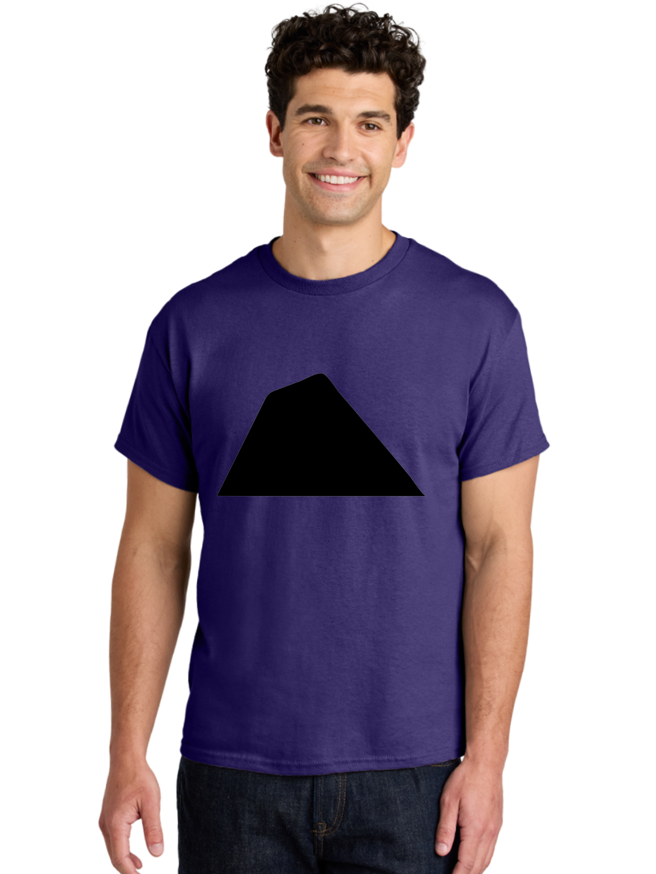 Black-Trapezoid Men'S Graphic Tee, 100% Cotton, Comfortable Casual Summer Wear, Machine Washable, Triangle Shape, Geometric Figure, Abstract Design, Simple Shape, Minimalist Art, Bold Graphic, Modern Icon, Graphic Element -  Aaa397 18
