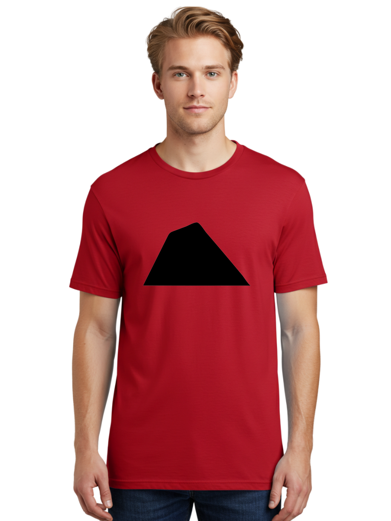 Black-Trapezoid Men'S Graphic Tee, 100% Cotton, Comfortable Casual Summer Wear, Machine Washable, Triangle Shape, Geometric Figure, Abstract Design, Simple Shape, Minimalist Art, Bold Graphic, Modern Icon, Graphic Element -  Aaa397 12