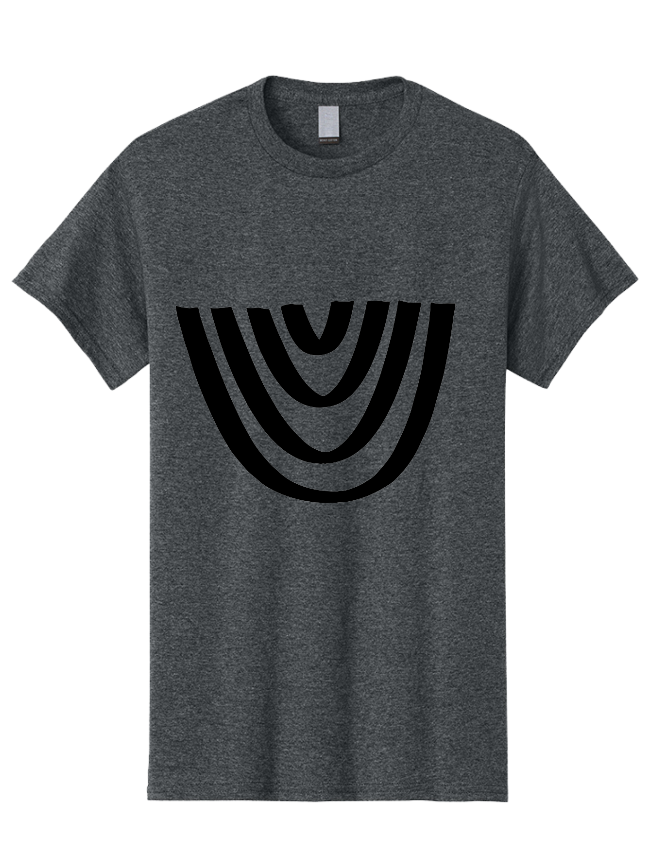 Black-U-Shaped-Lines Men'S Graphic Tee, 100% Cotton, Comfortable Casual Summer Wear, Machine Washable, Curved Lines, Abstract Design, Black Lines, Layered Effect, Modern Art, Geometric Pattern, Minimalistic Style -  Aaa398 23