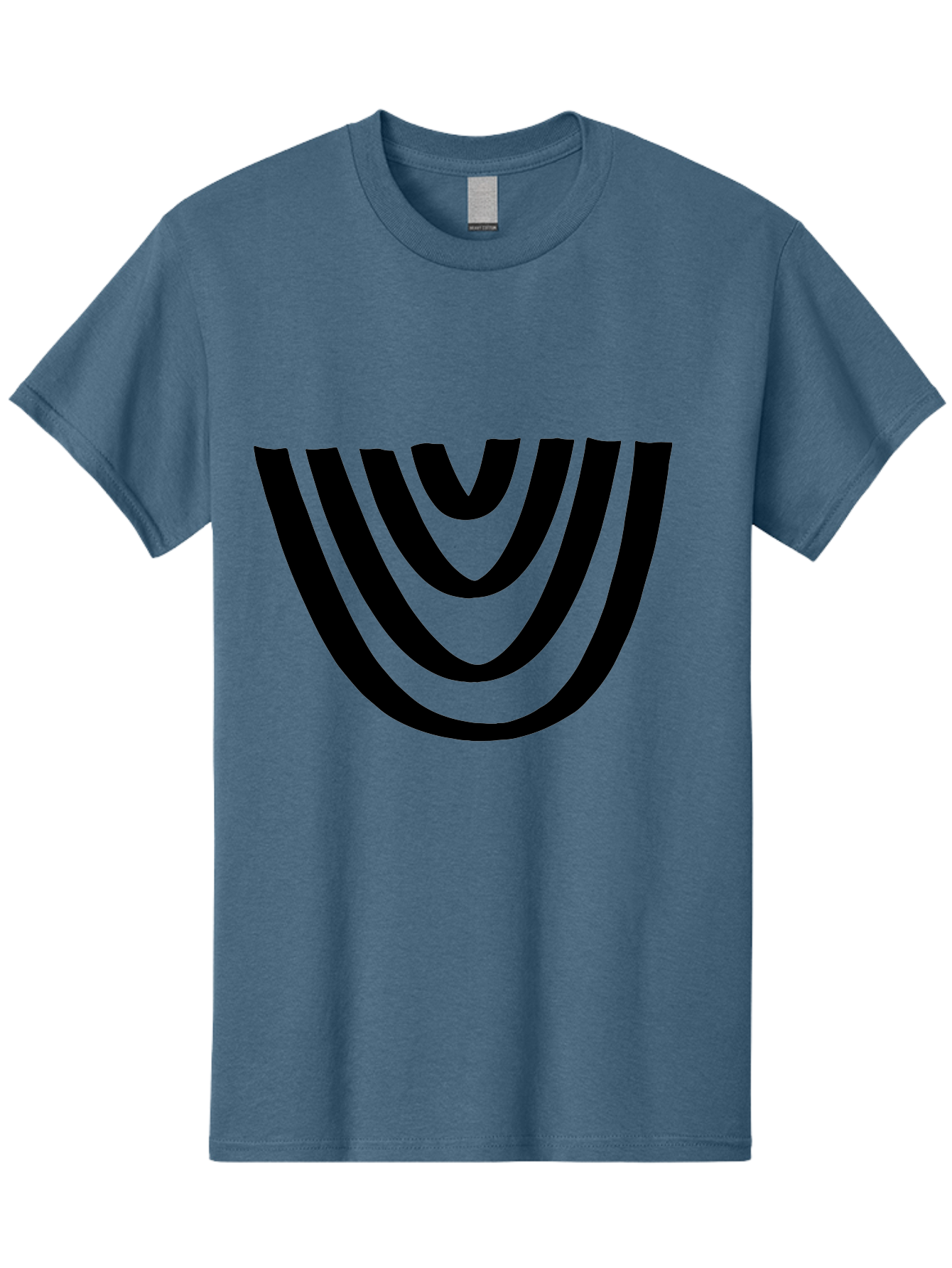 Black-U-Shaped-Lines Men'S Graphic Tee, 100% Cotton, Comfortable Casual Summer Wear, Machine Washable, Curved Lines, Abstract Design, Black Lines, Layered Effect, Modern Art, Geometric Pattern, Minimalistic Style -  Aaa398 29