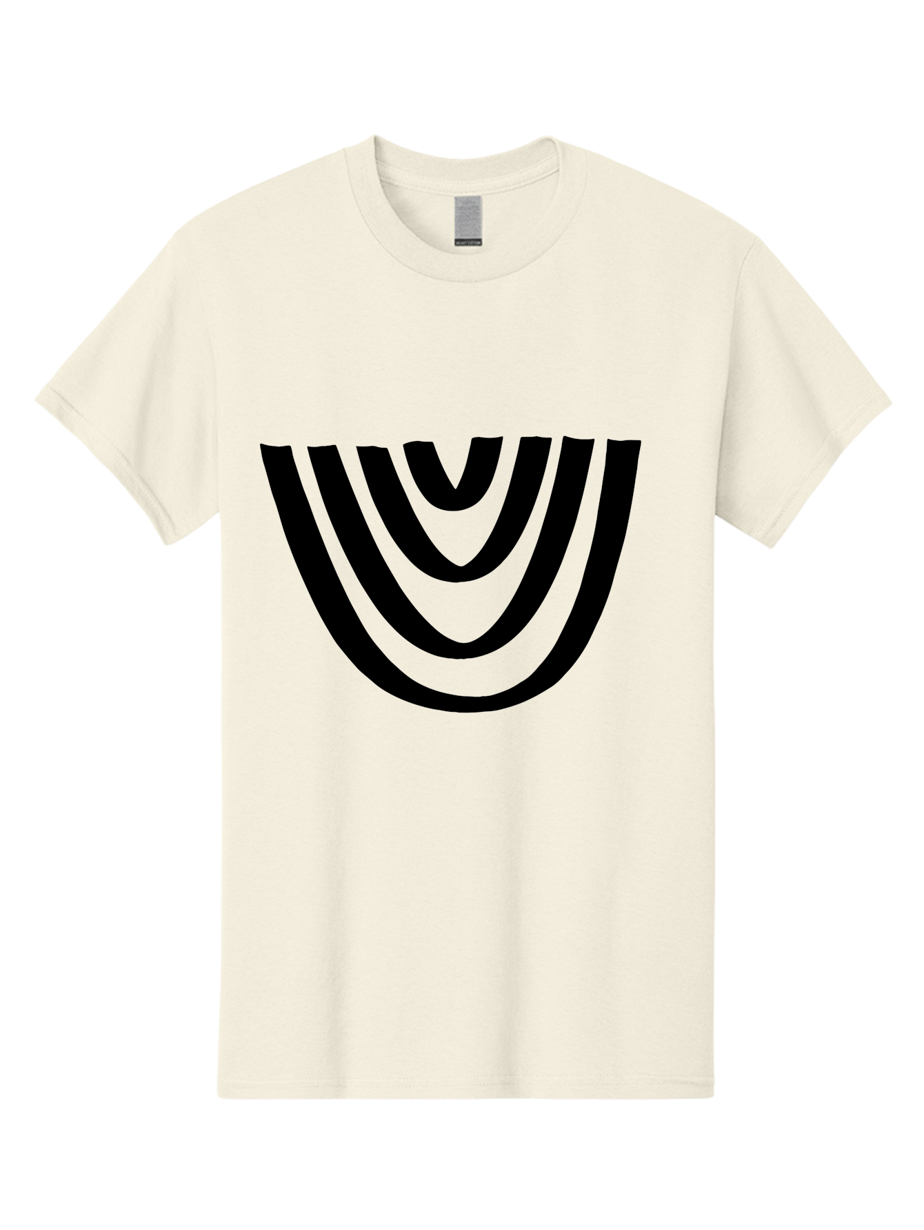 Black-U-Shaped-Lines Men'S Graphic Tee, 100% Cotton, Comfortable Casual Summer Wear, Machine Washable, Curved Lines, Abstract Design, Black Lines, Layered Effect, Modern Art, Geometric Pattern, Minimalistic Style -  Aaa398 7