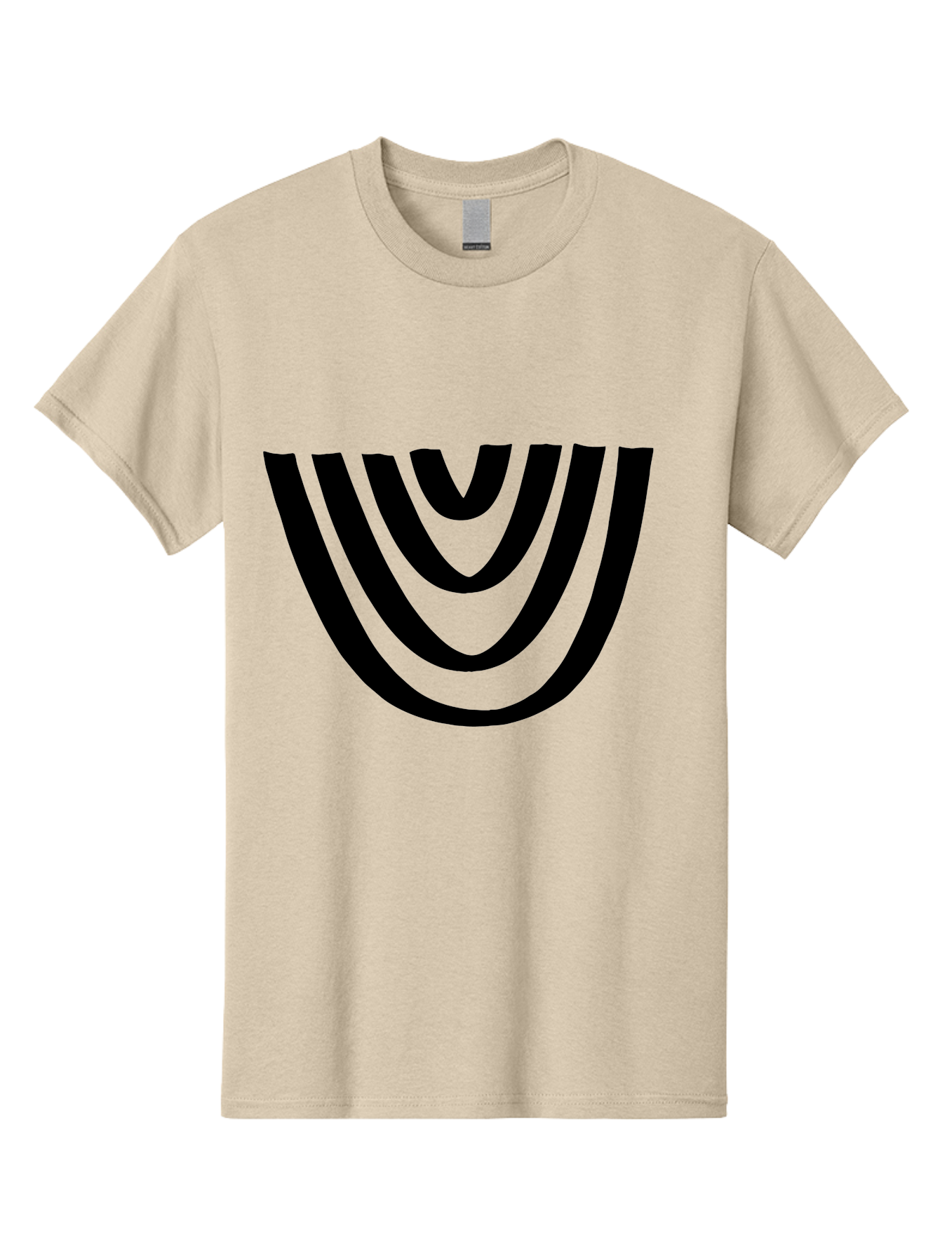 Black-U-Shaped-Lines Men'S Graphic Tee, 100% Cotton, Comfortable Casual Summer Wear, Machine Washable, Curved Lines, Abstract Design, Black Lines, Layered Effect, Modern Art, Geometric Pattern, Minimalistic Style -  Aaa398 19