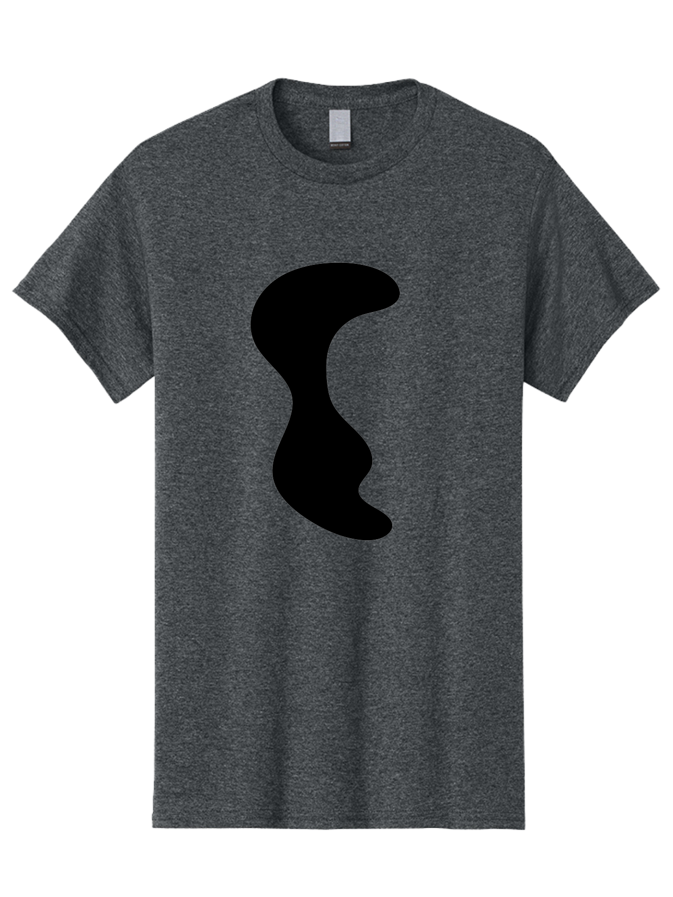 Black-Wavy-Shape Men'S Graphic Tee, 100% Cotton, Comfortable Casual Summer Wear, Machine Washable, Abstract Black Shape, Fluid Design, Modern Art, Sleek Silhouette, Minimalist Graphics, Dynamic Curve -  Aaa399 15