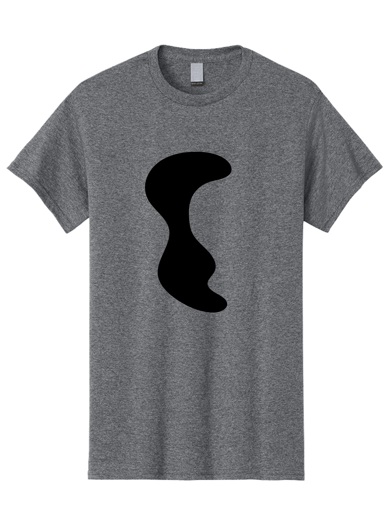 Black-Wavy-Shape Men'S Graphic Tee, 100% Cotton, Comfortable Casual Summer Wear, Machine Washable, Abstract Black Shape, Fluid Design, Modern Art, Sleek Silhouette, Minimalist Graphics, Dynamic Curve -  Aaa399 5