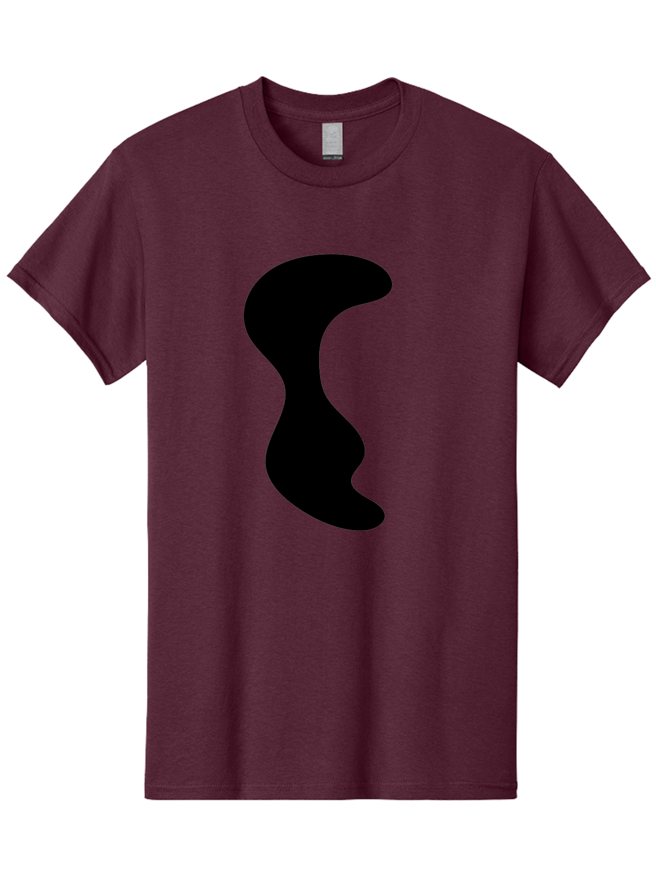 Black-Wavy-Shape Men'S Graphic Tee, 100% Cotton, Comfortable Casual Summer Wear, Machine Washable, Abstract Black Shape, Fluid Design, Modern Art, Sleek Silhouette, Minimalist Graphics, Dynamic Curve -  Aaa399 17