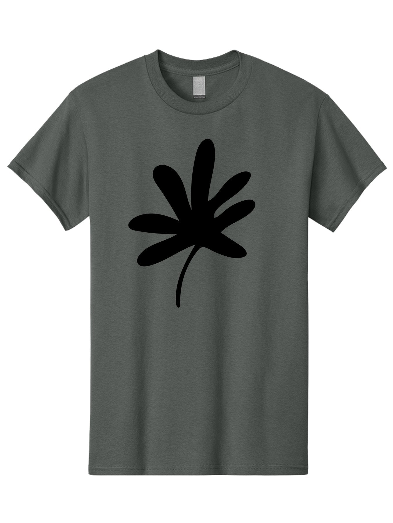 Cannabis-Leaf-2 Men'S Graphic Tee, 100% Cotton, Comfortable Casual Summer Wear, Machine Washable, Cannabis Leaf, Marijuana Symbol, Seven Pointed Leaf, Black Silhouette, Simple Design, Graphic Icon, Cannabis Culture, Weed Leaf -  Aaa407 7