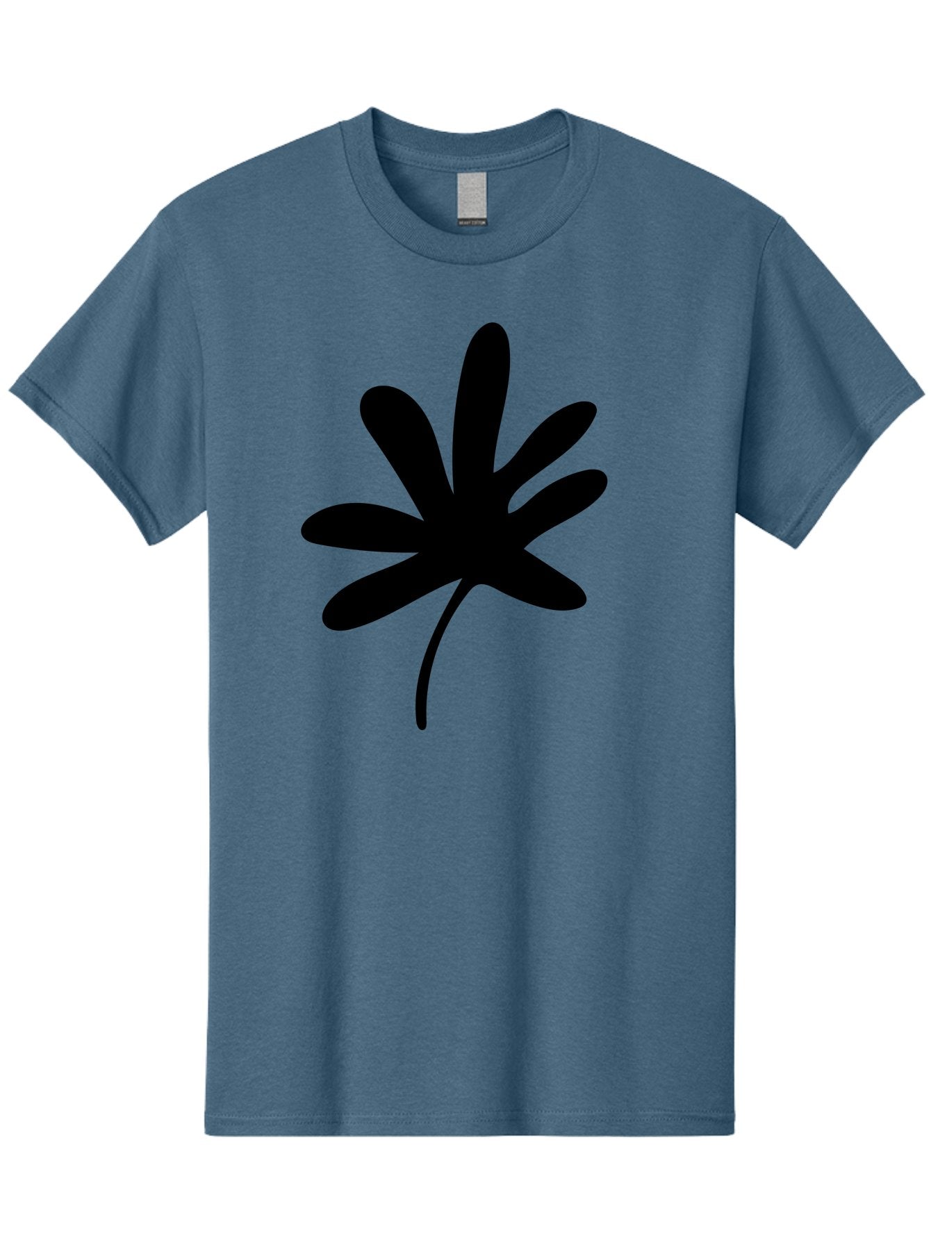 Cannabis-Leaf-2 Men'S Graphic Tee, 100% Cotton, Comfortable Casual Summer Wear, Machine Washable, Cannabis Leaf, Marijuana Symbol, Seven Pointed Leaf, Black Silhouette, Simple Design, Graphic Icon, Cannabis Culture, Weed Leaf -  Aaa407 3