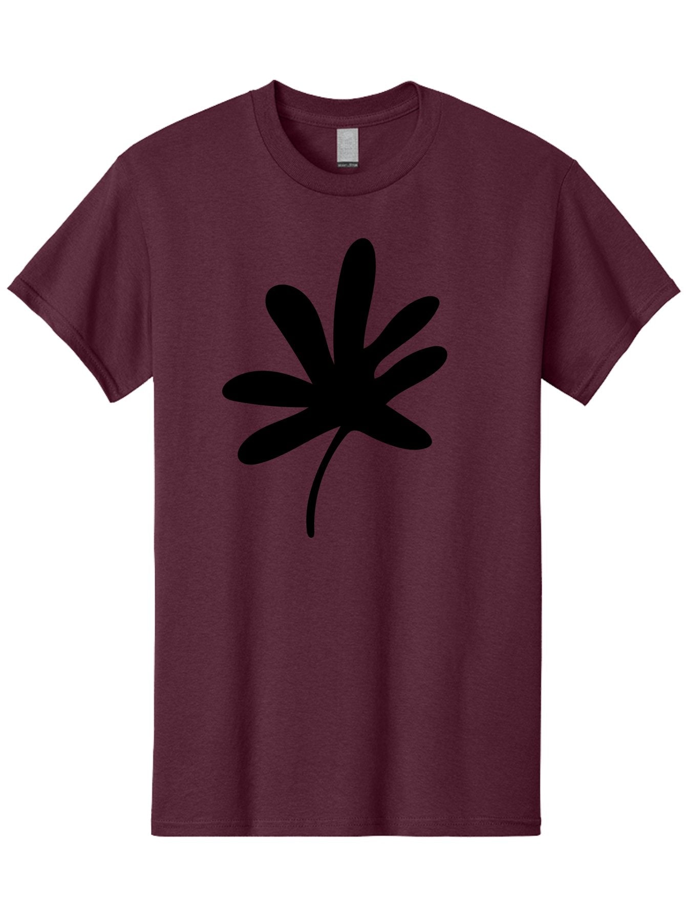 Cannabis-Leaf-2 Men'S Graphic Tee, 100% Cotton, Comfortable Casual Summer Wear, Machine Washable, Cannabis Leaf, Marijuana Symbol, Seven Pointed Leaf, Black Silhouette, Simple Design, Graphic Icon, Cannabis Culture, Weed Leaf -  Aaa407 9