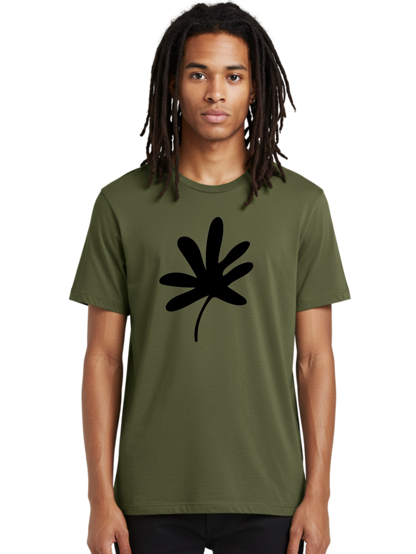 Cannabis-Leaf-2 Men'S Graphic Tee, 100% Cotton, Comfortable Casual Summer Wear, Machine Washable, Cannabis Leaf, Marijuana Symbol, Seven Pointed Leaf, Black Silhouette, Simple Design, Graphic Icon, Cannabis Culture, Weed Leaf -  Aaa407 16