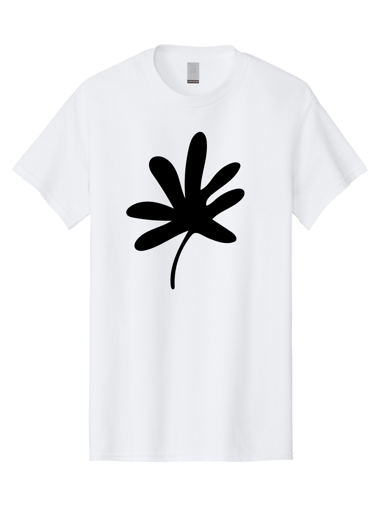 Cannabis-Leaf-2 Men'S Graphic Tee, 100% Cotton, Comfortable Casual Summer Wear, Machine Washable, Cannabis Leaf, Marijuana Symbol, Seven Pointed Leaf, Black Silhouette, Simple Design, Graphic Icon, Cannabis Culture, Weed Leaf -  Aaa407 29