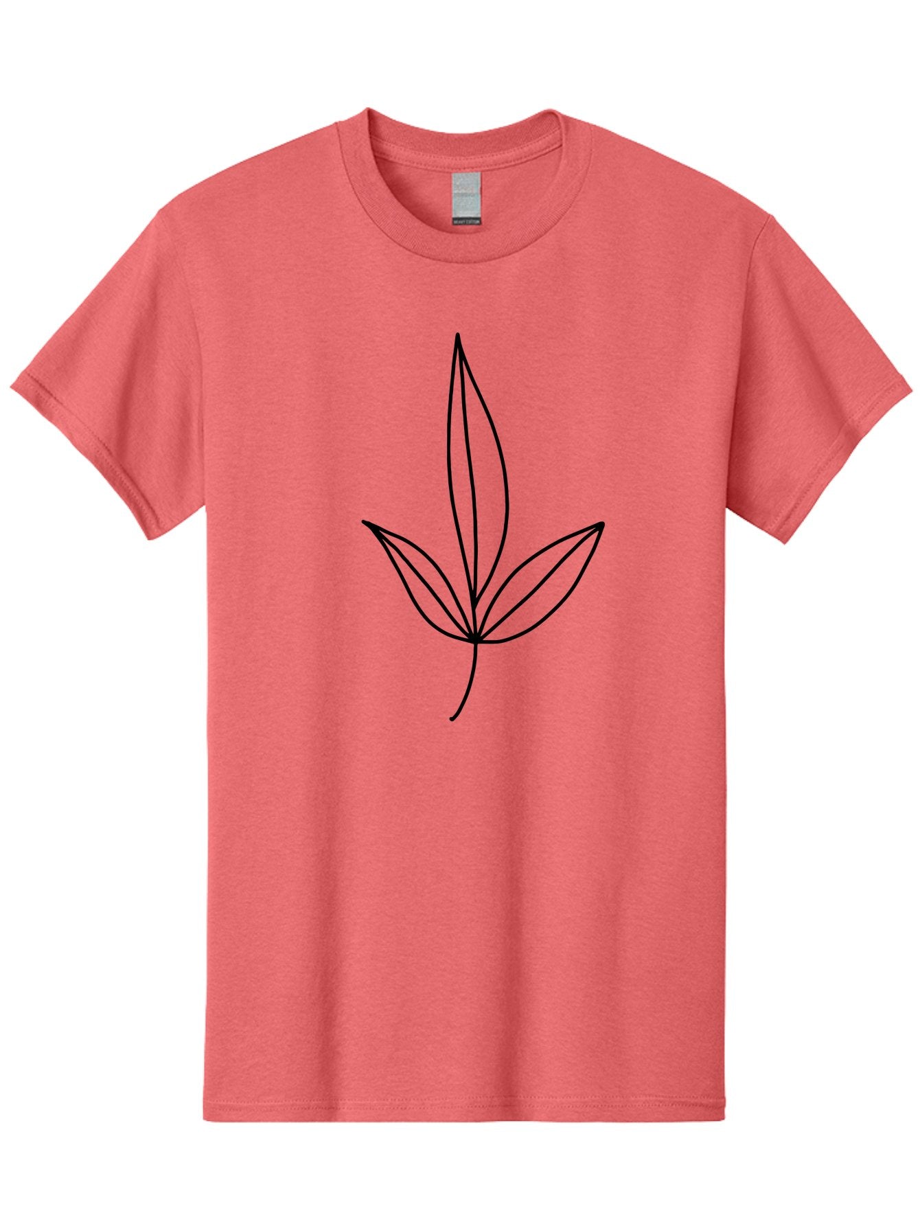 Cannabis-Leaf Men'S Graphic Tee, 100% Cotton, Comfortable Casual Summer Wear, Machine Washable, Cannabis Leaf, Marijuana Symbol, Minimalist Design, Simple Shapes, Black Outline, Cannabis Culture, Herb Icon, Simple Graphics -  Aaa410