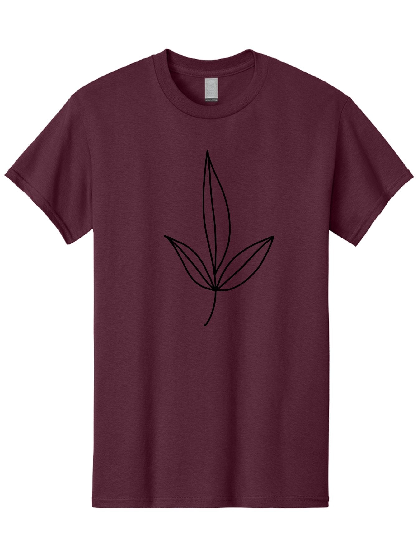 Cannabis-Leaf Men'S Graphic Tee, 100% Cotton, Comfortable Casual Summer Wear, Machine Washable, Cannabis Leaf, Marijuana Symbol, Minimalist Design, Simple Shapes, Black Outline, Cannabis Culture, Herb Icon, Simple Graphics -  Aaa410 23