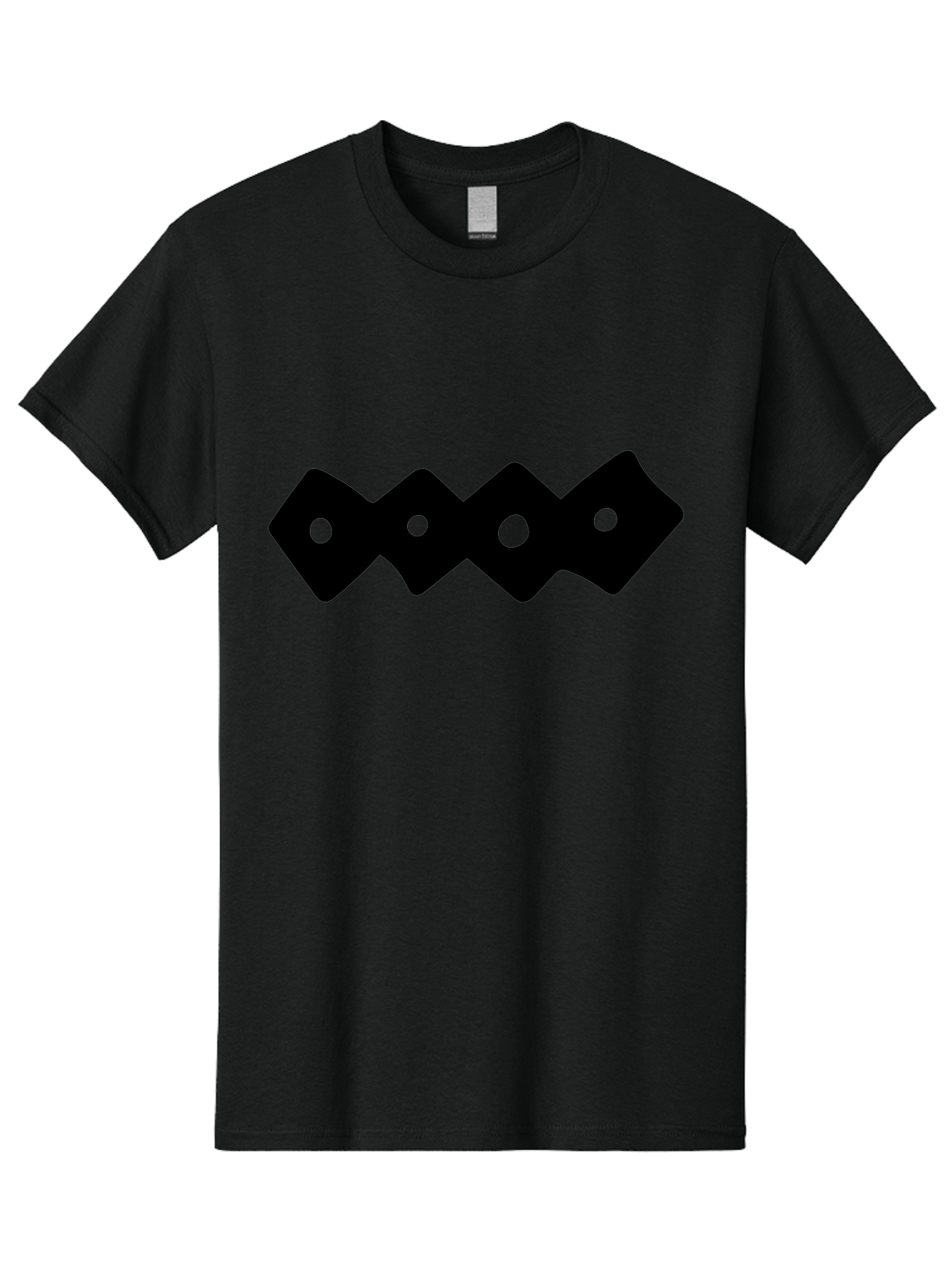 Chain-Links Men'S Graphic Tee, 100% Cotton, Comfortable Casual Summer Wear, Machine Washable, Black Logo Design, Minimalist Branding, Circular Elements, Modern Graphic Design, Abstract Symbol, Corporate Identity -  Aaa411