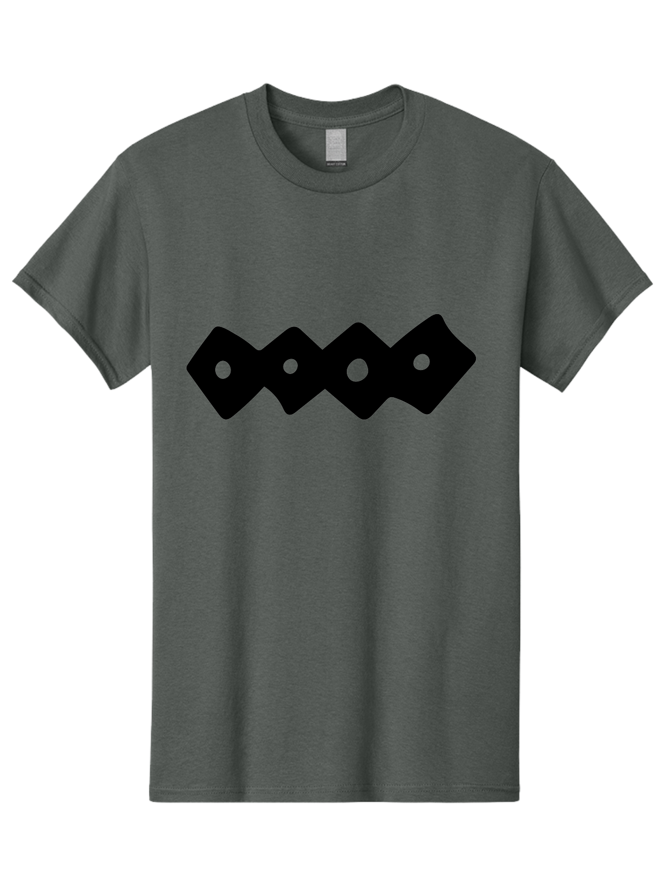 Chain-Links Men'S Graphic Tee, 100% Cotton, Comfortable Casual Summer Wear, Machine Washable, Black Logo Design, Minimalist Branding, Circular Elements, Modern Graphic Design, Abstract Symbol, Corporate Identity -  Aaa411 3