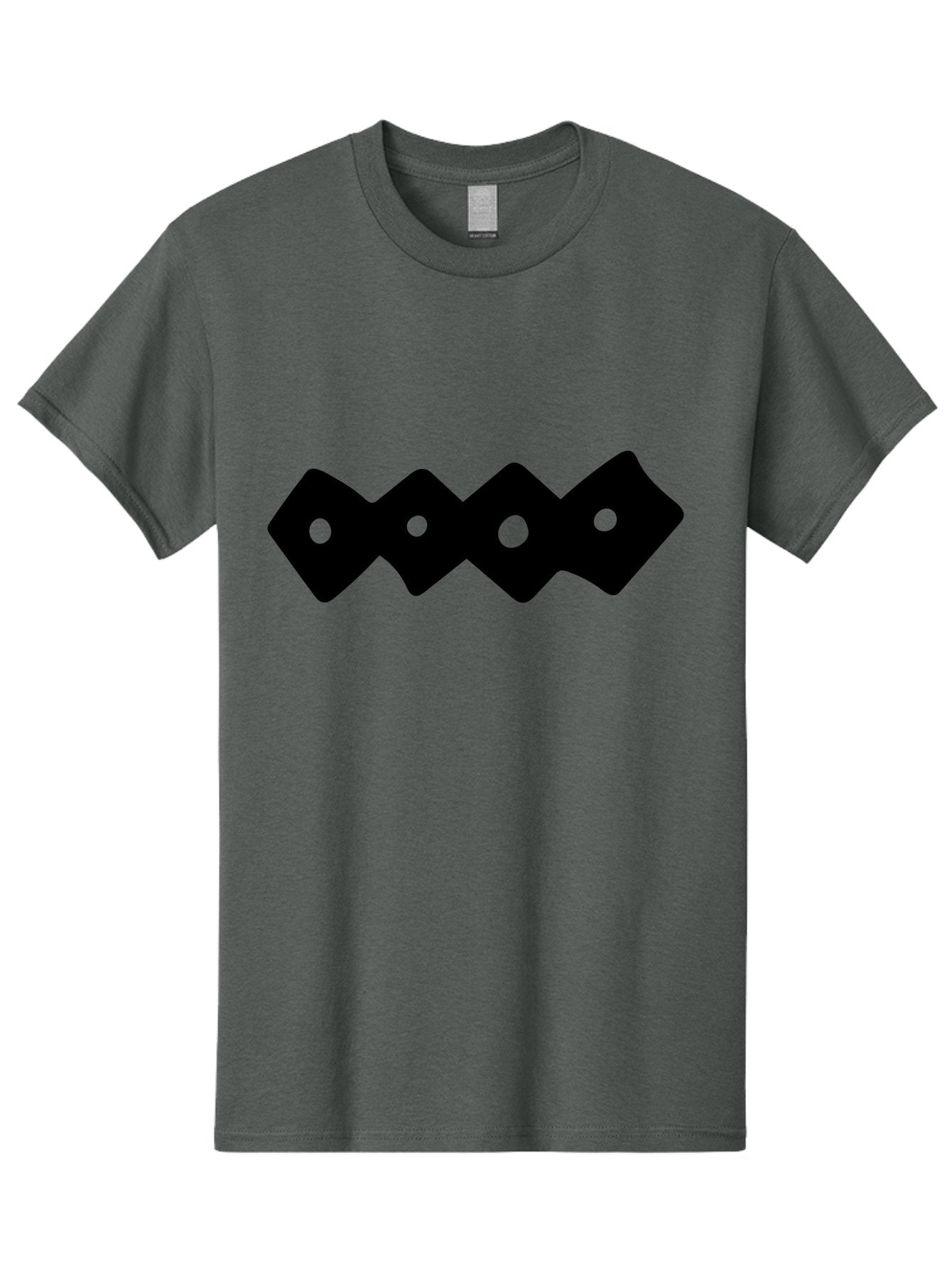 Chain-Links Men'S Graphic Tee, 100% Cotton, Comfortable Casual Summer Wear, Machine Washable, Black Logo Design, Minimalist Branding, Circular Elements, Modern Graphic Design, Abstract Symbol, Corporate Identity -  Aaa411 25