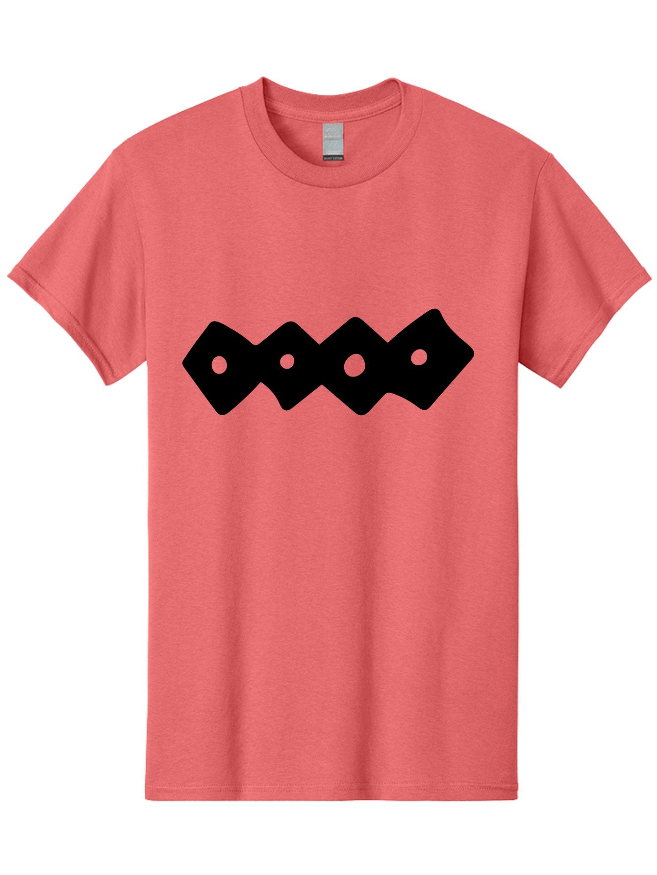 Chain-Links Men'S Graphic Tee, 100% Cotton, Comfortable Casual Summer Wear, Machine Washable, Black Logo Design, Minimalist Branding, Circular Elements, Modern Graphic Design, Abstract Symbol, Corporate Identity -  Aaa411 9