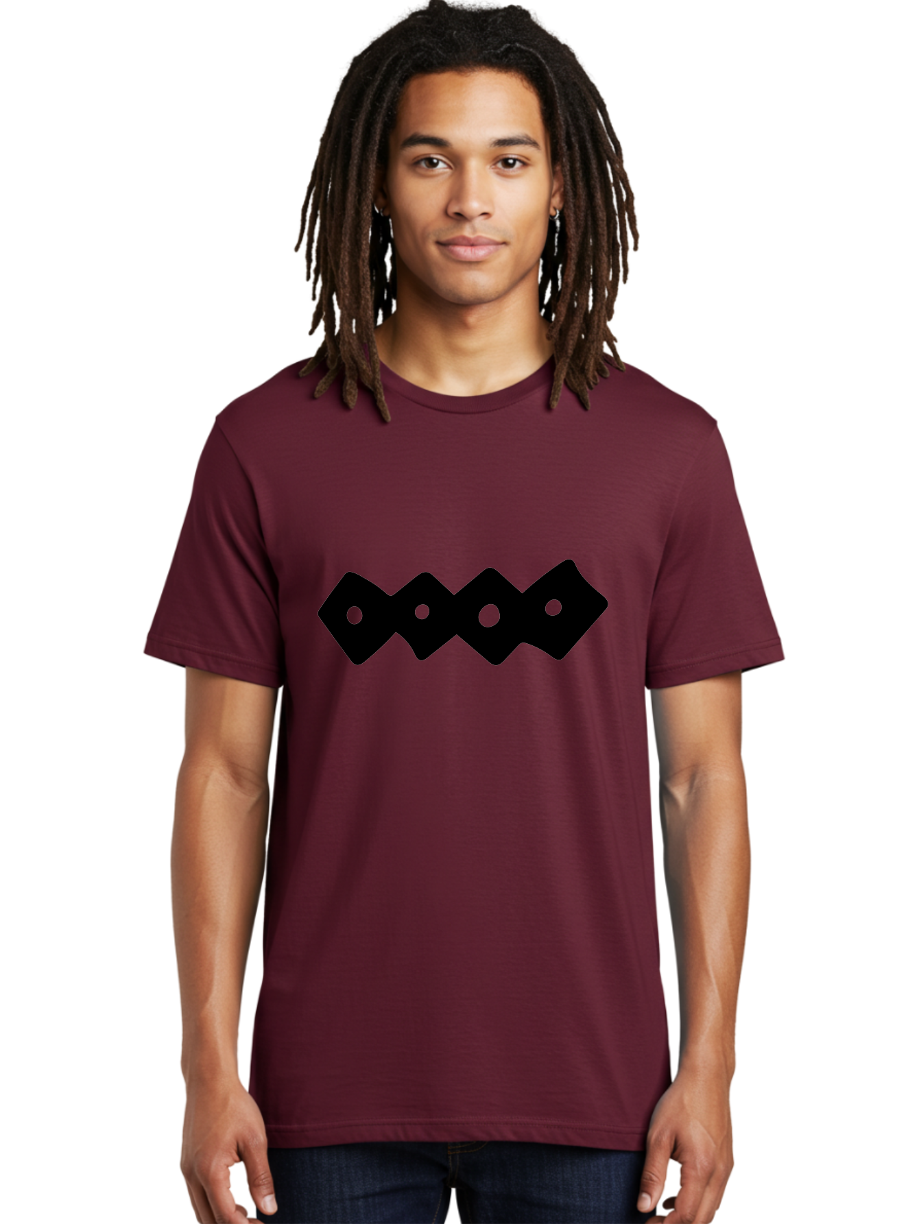 Chain-Links Men'S Graphic Tee, 100% Cotton, Comfortable Casual Summer Wear, Machine Washable, Black Logo Design, Minimalist Branding, Circular Elements, Modern Graphic Design, Abstract Symbol, Corporate Identity -  Aaa411 14